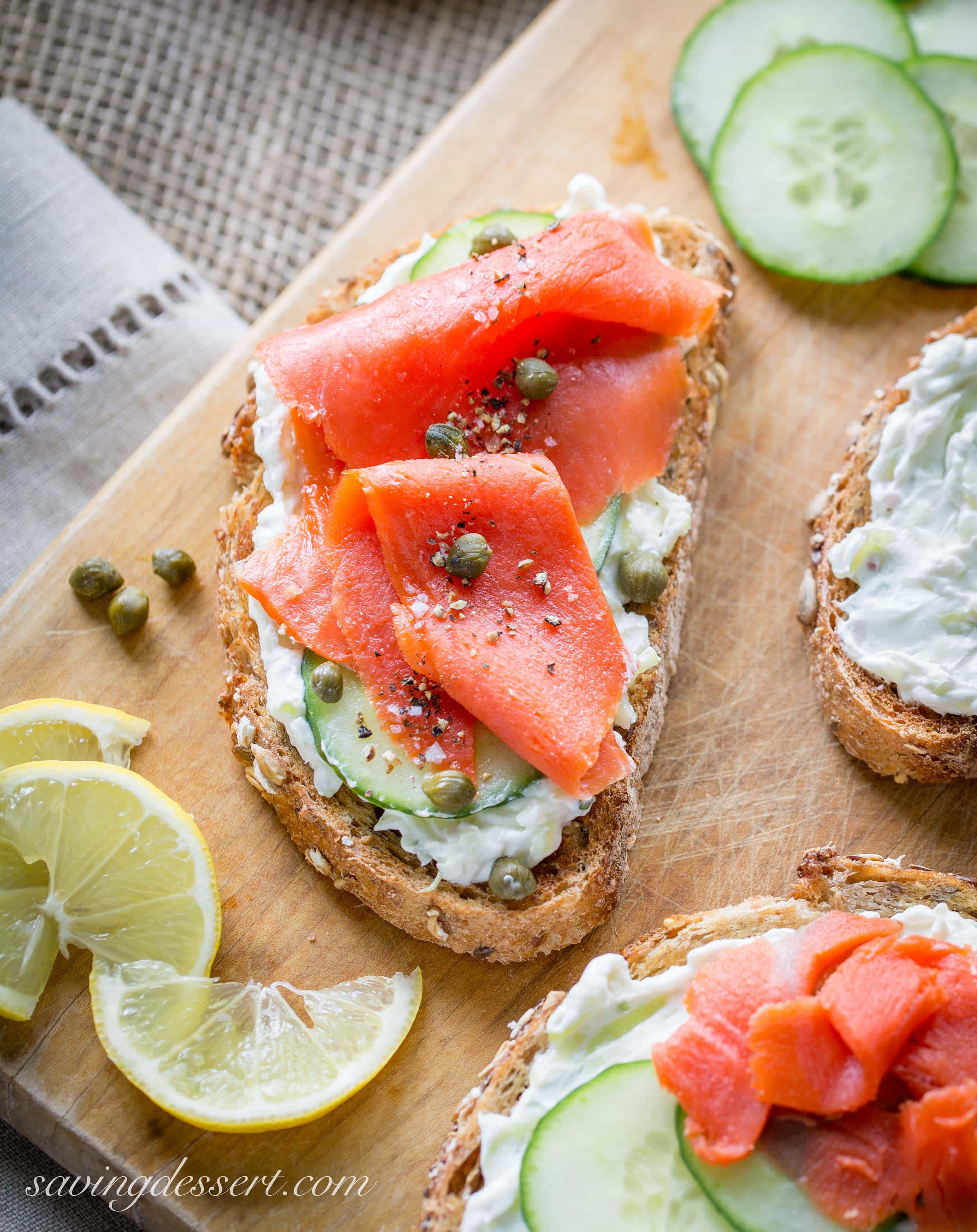 Smoked Salmon & Cucumber Cream Cheese Appetizers - Saving Room for ...