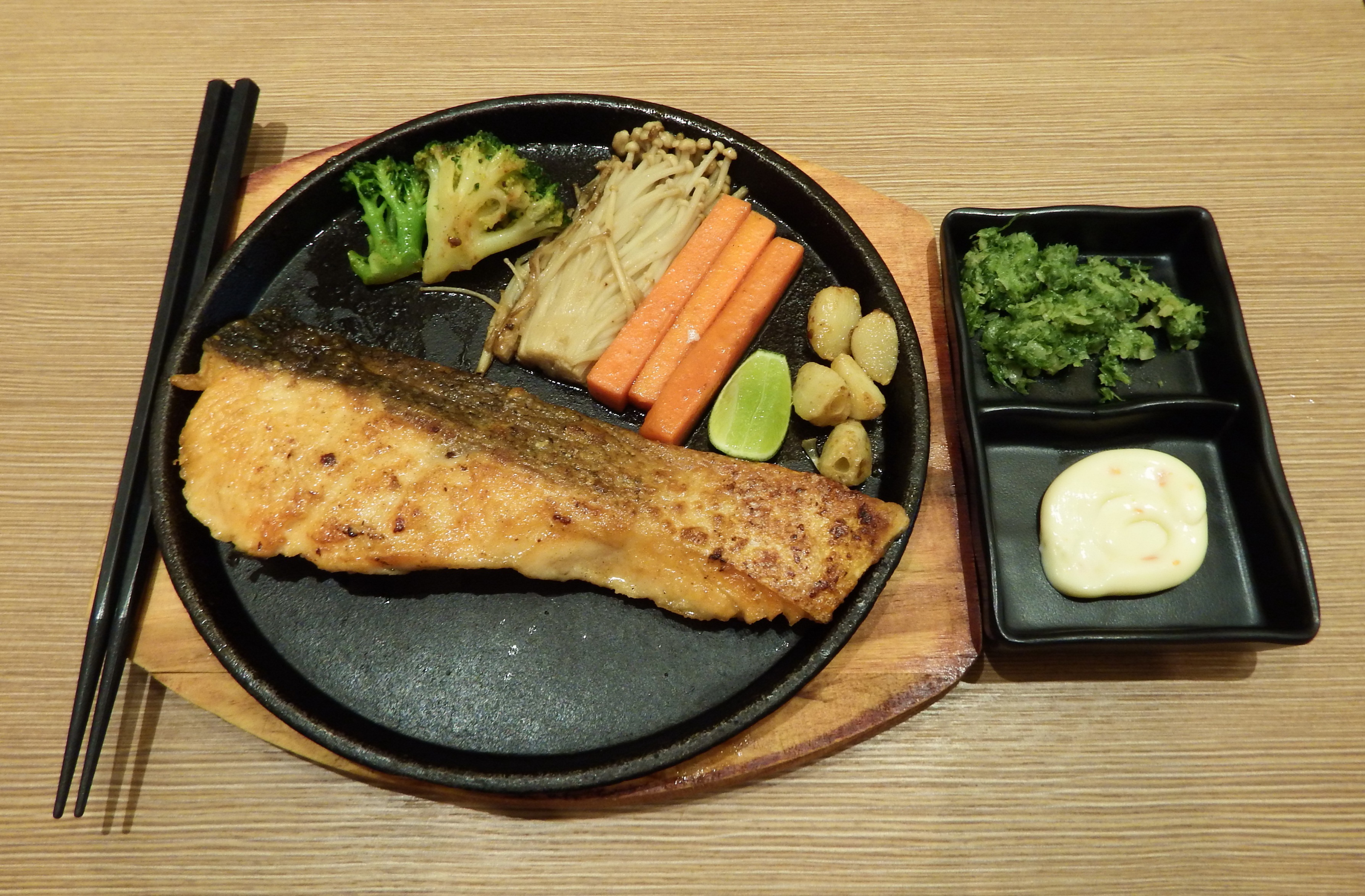 Free photo: Salmon Steak Set - 3, Rice, Meal - Free Download - Jooinn