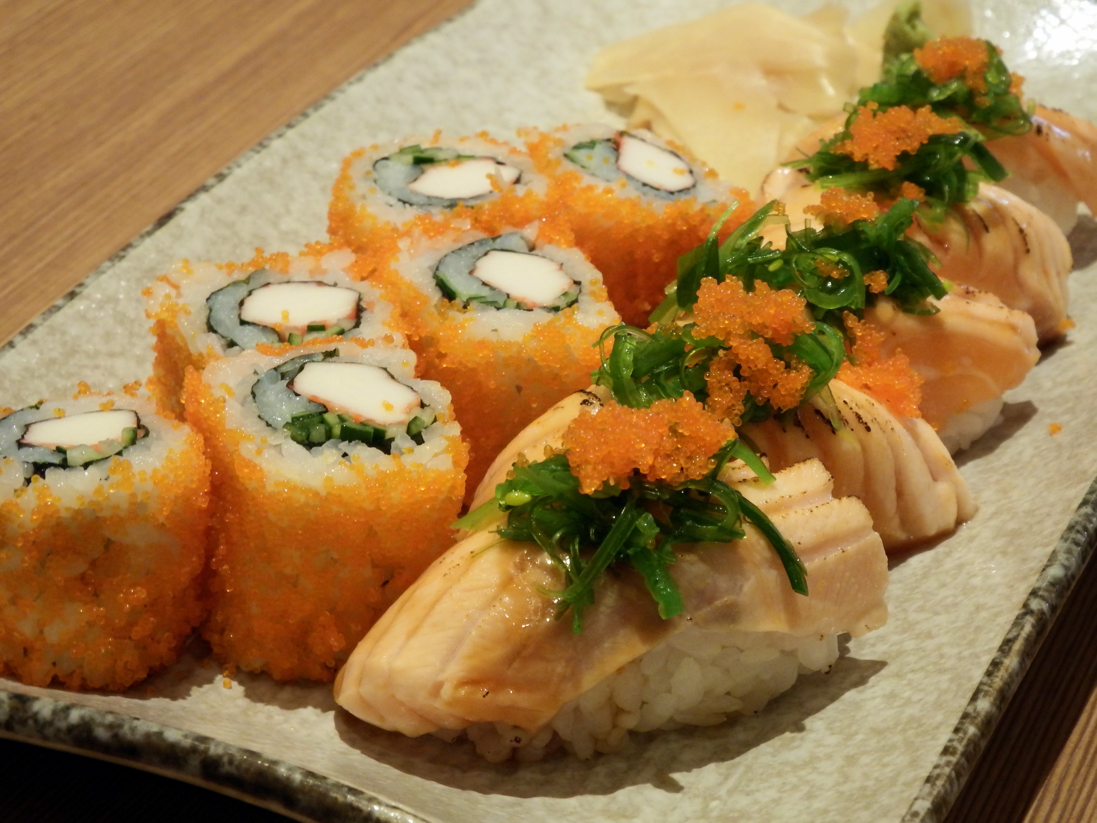 Salmon sushi photo