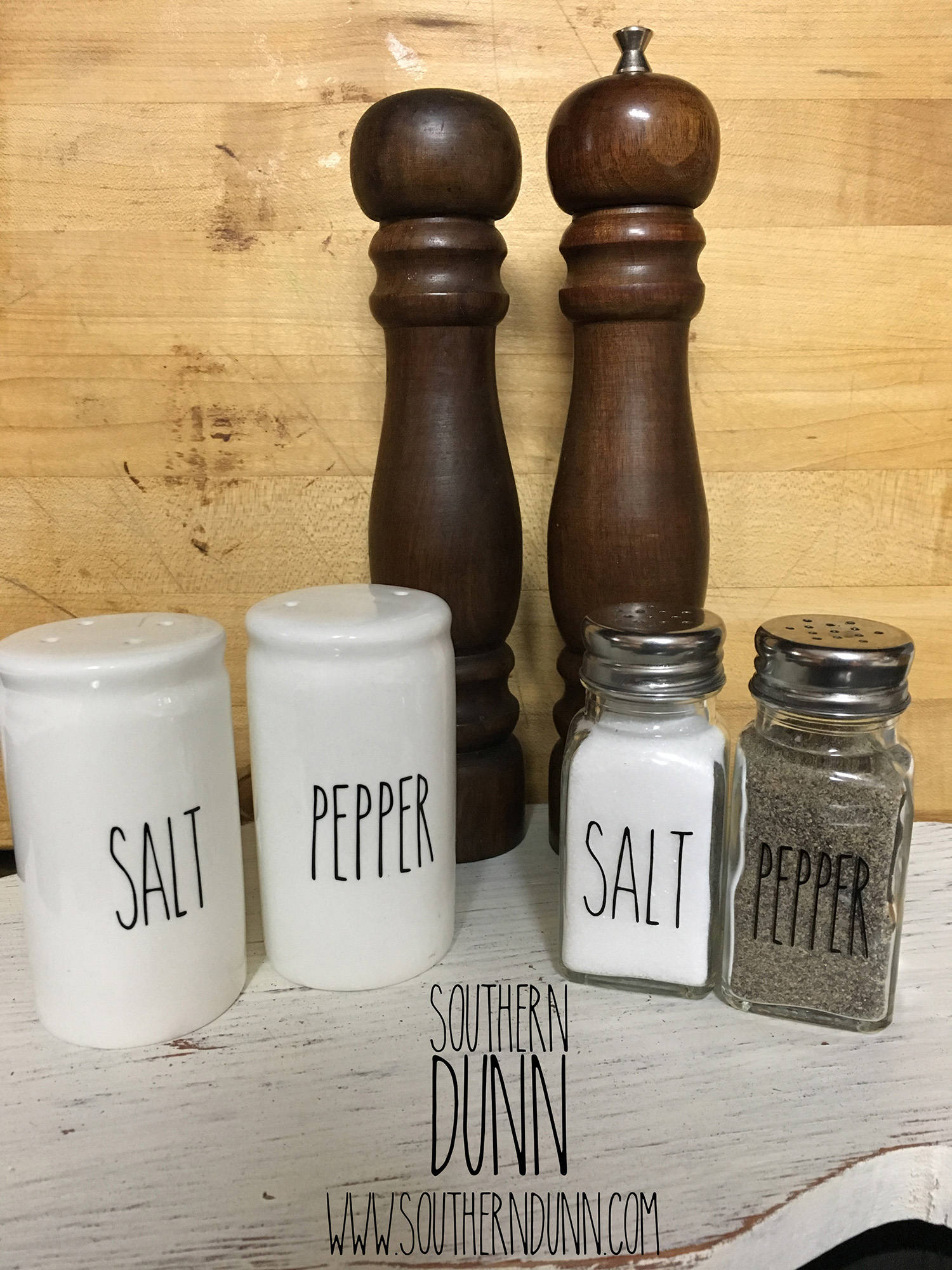 Rae Dunn Inspired Salt and Pepper Vinyl Decals Set of Salt