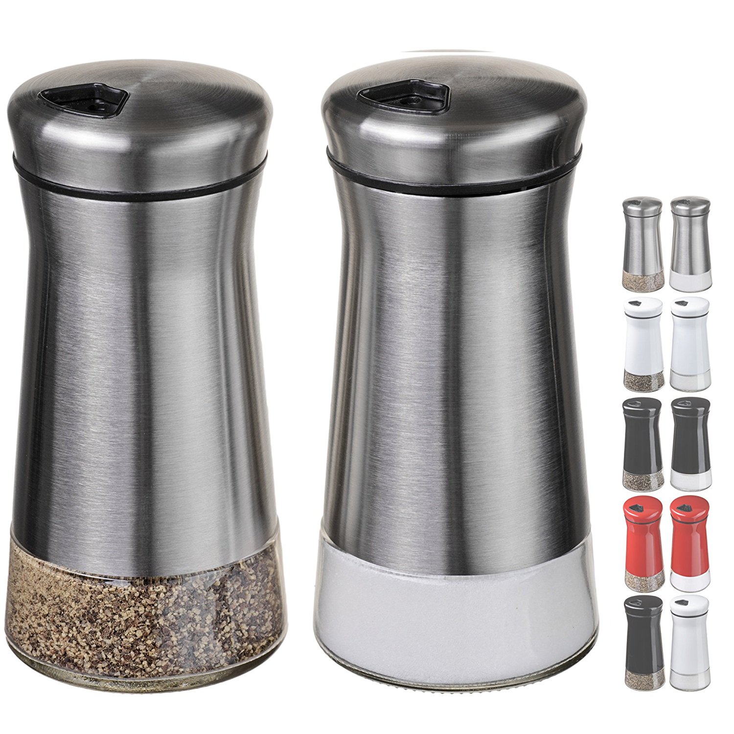 Amazon.com: CHEFVANTAGE Salt and Pepper Shakers Set with Adjustable ...