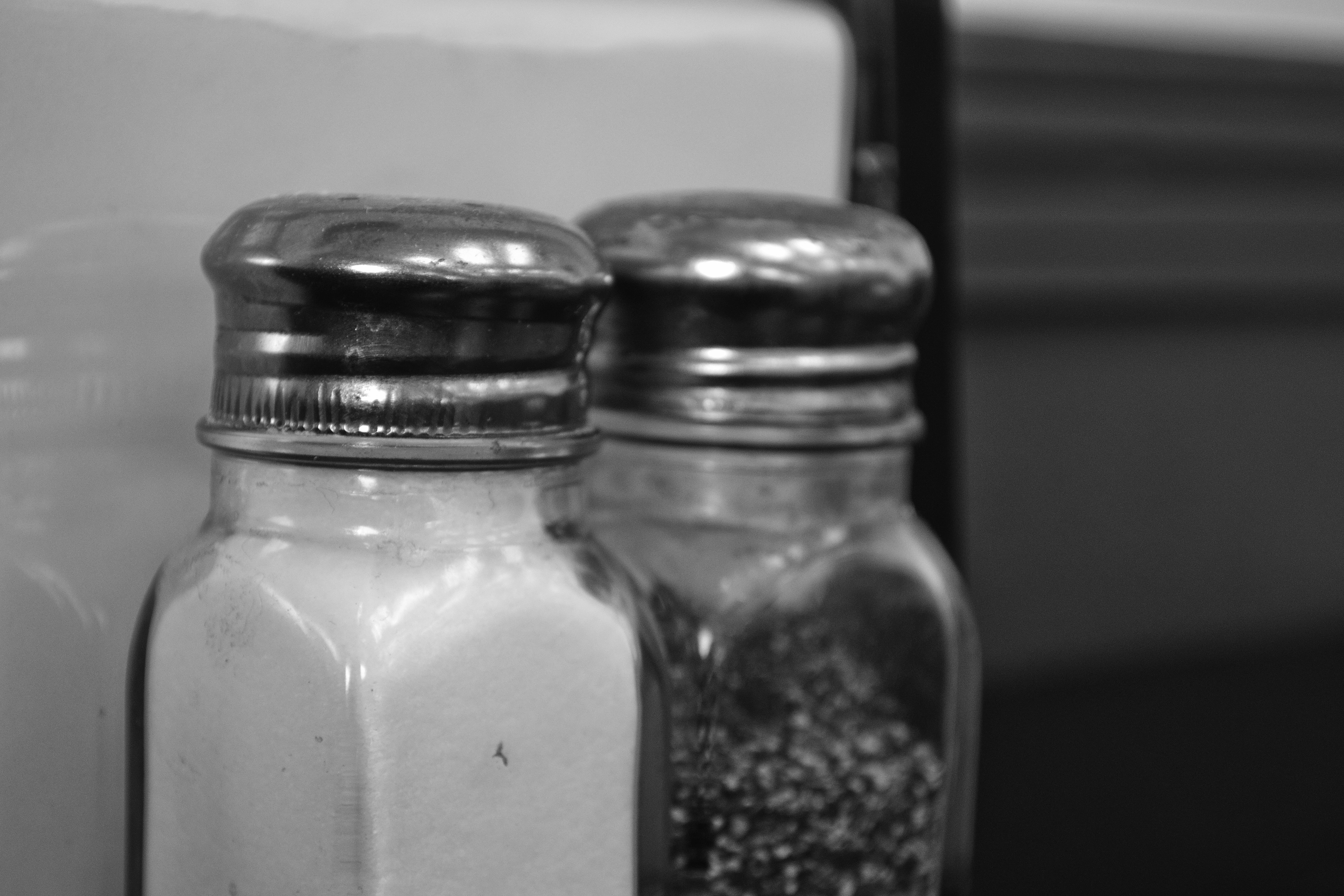 Salt and pepper for lunch meals photo