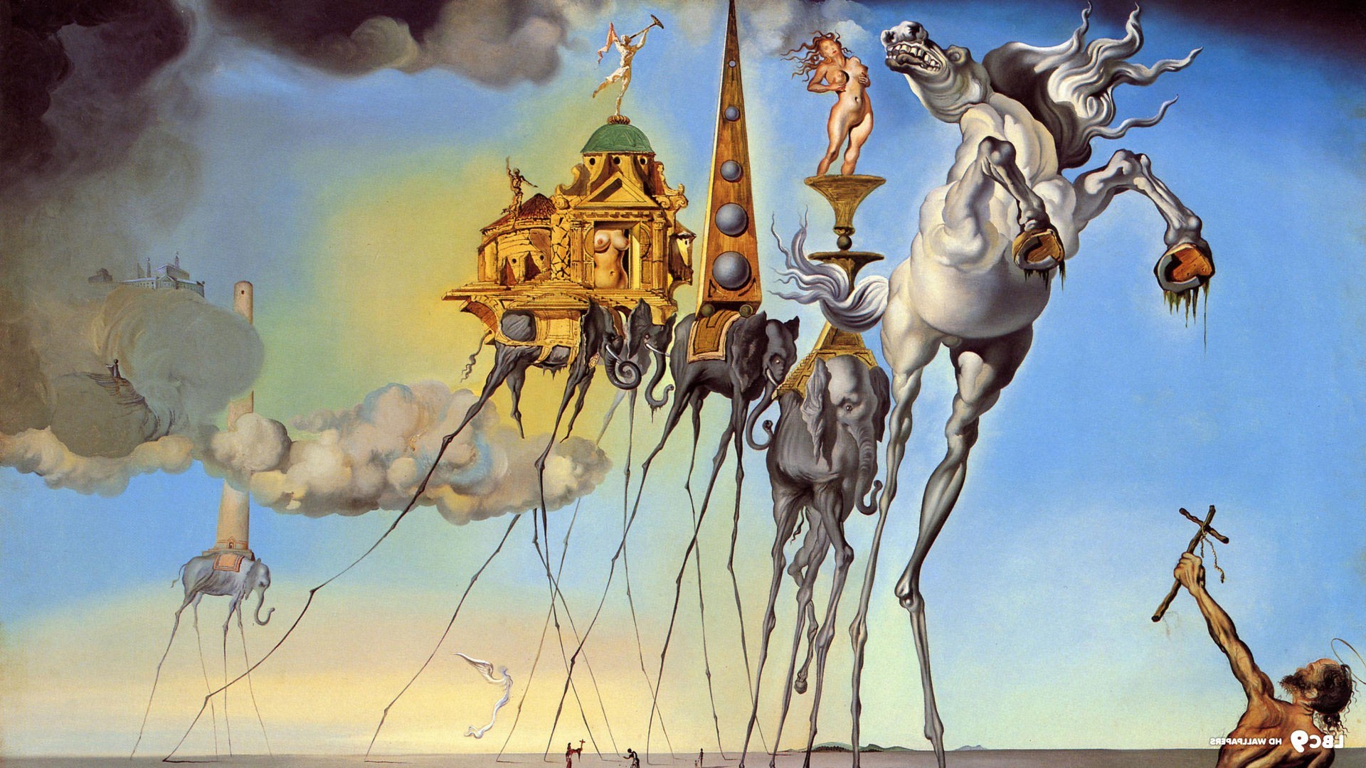 Salvador Dalí, Painting, Fantasy Art, Skull, War, Clocks, Time ...