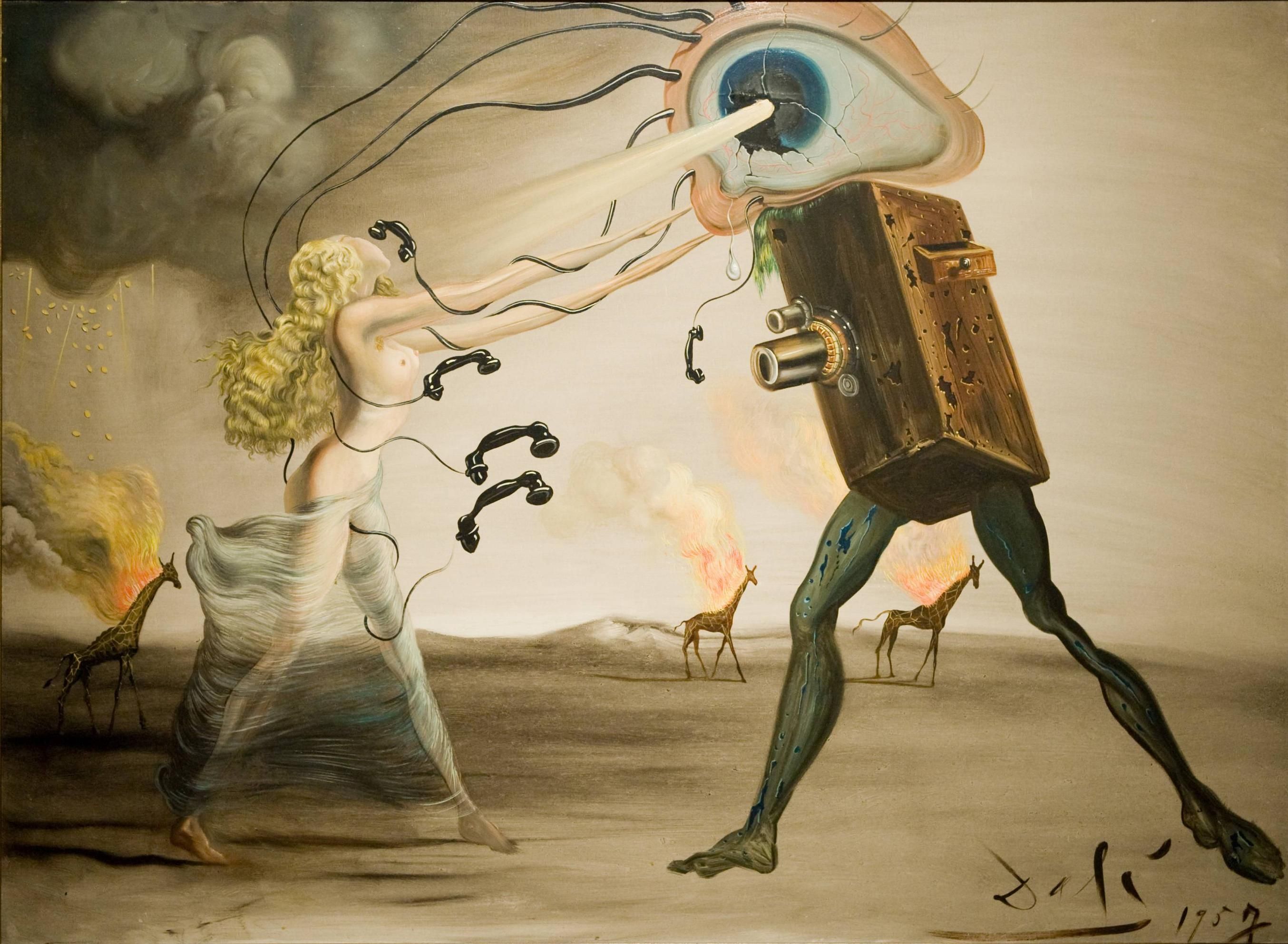 Surrealist painting by Salvador Dali - Burning Giraffes and ...