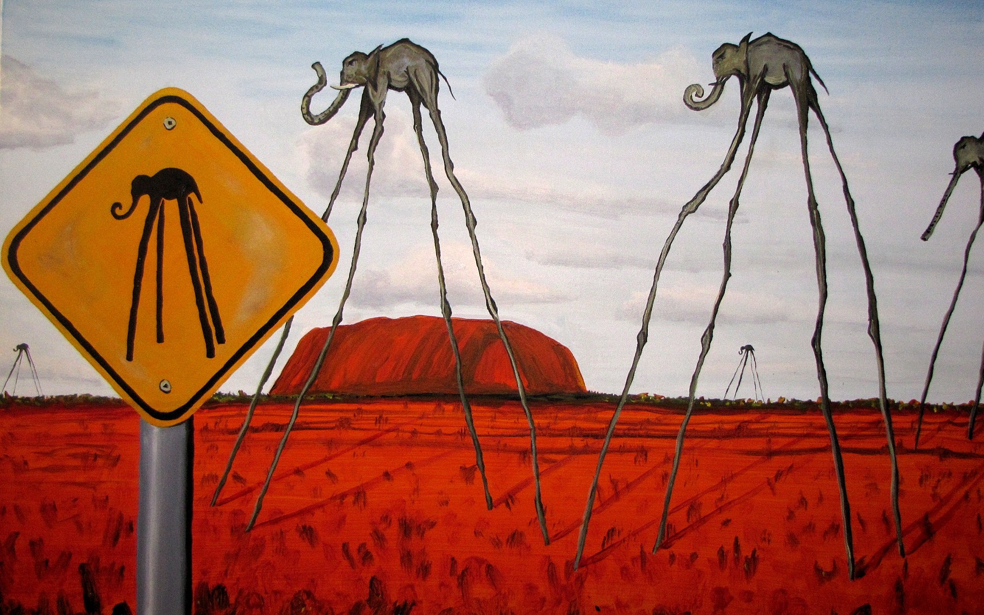 Legs Salvador Dalí Fantasy Art Surreal Clouds Elephant Signs Hills ...