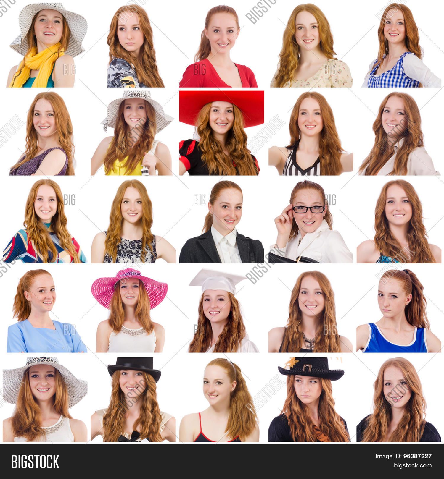 Collage Many Faces Same Model Image & Photo | Bigstock