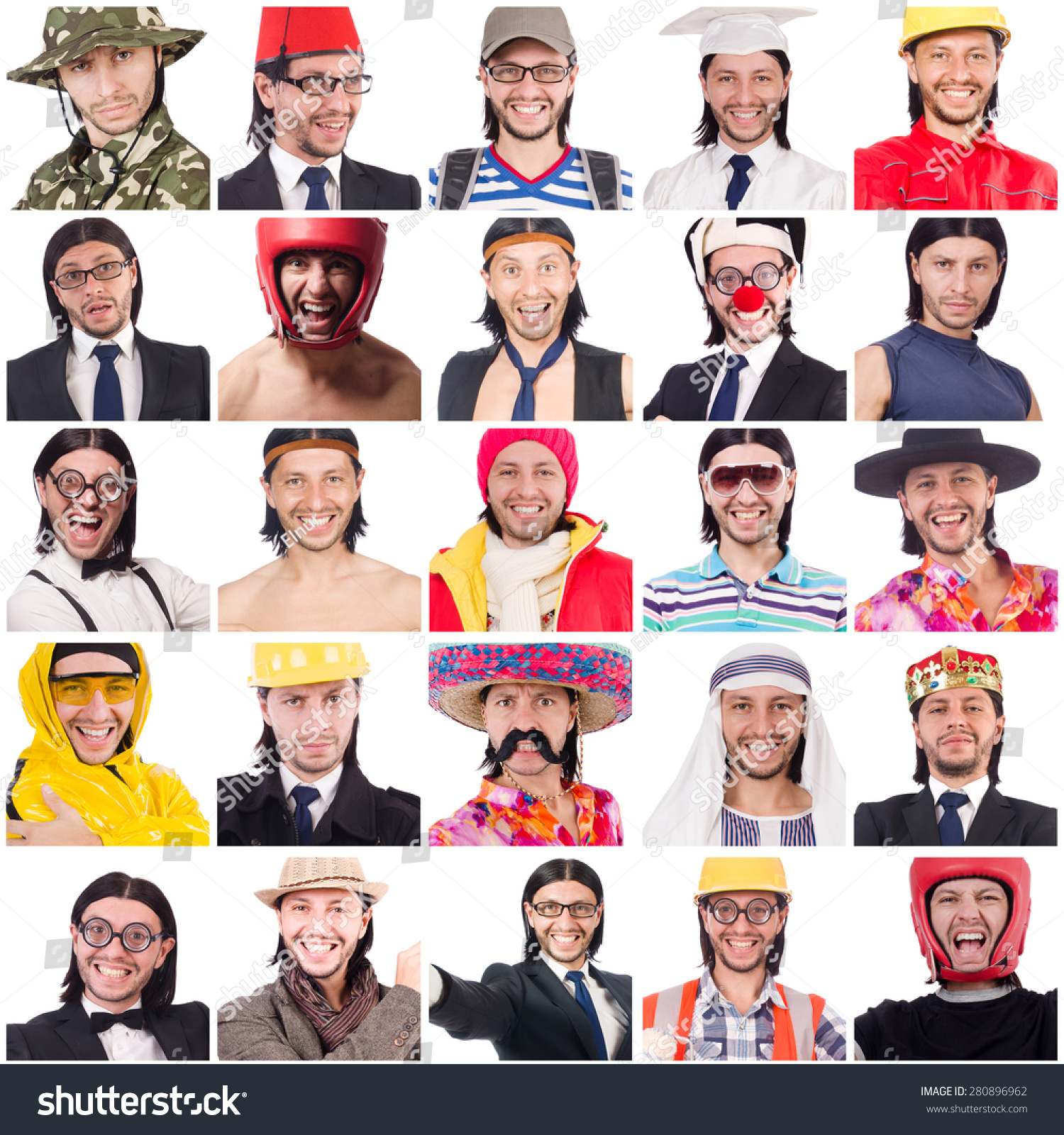 Collage Many Faces Same Model Stock Photo (Royalty Free) 280896962 ...