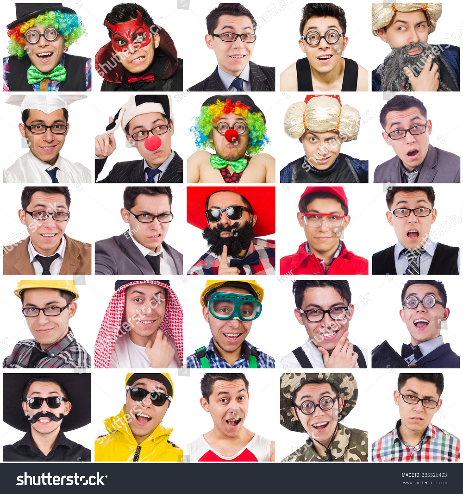 Collage Many Faces Same Model Stock Photo (100% Legal Protection ...