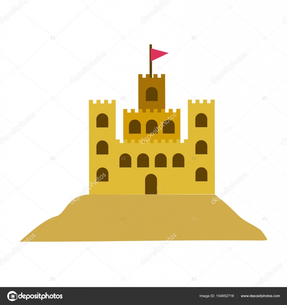 color silhouette with sand castle — Stock Vector © grgroupstock ...