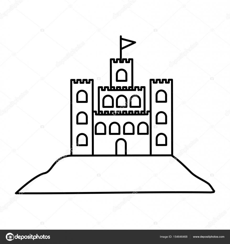 black silhouette with sand castle — Stock Vector © grgroupstock ...