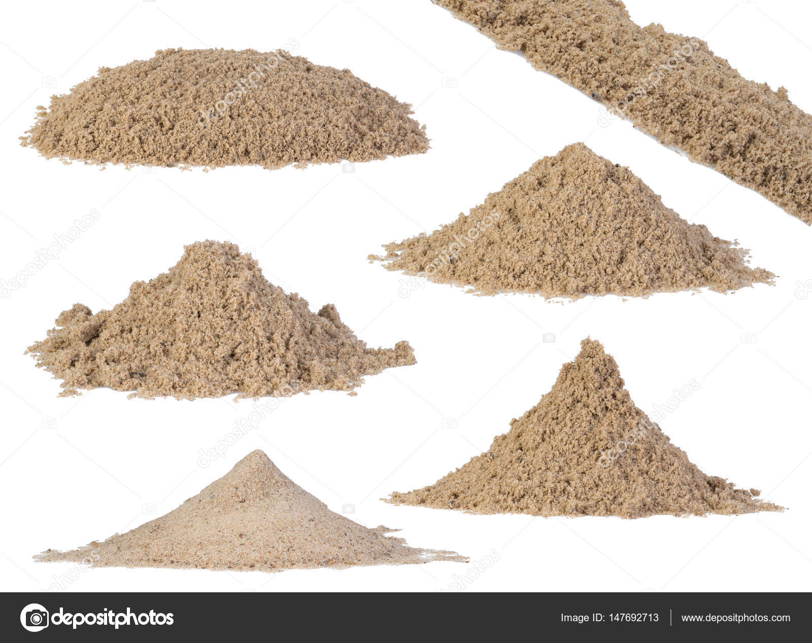Sand piles isolated on white background — Stock Photo © photkas ...