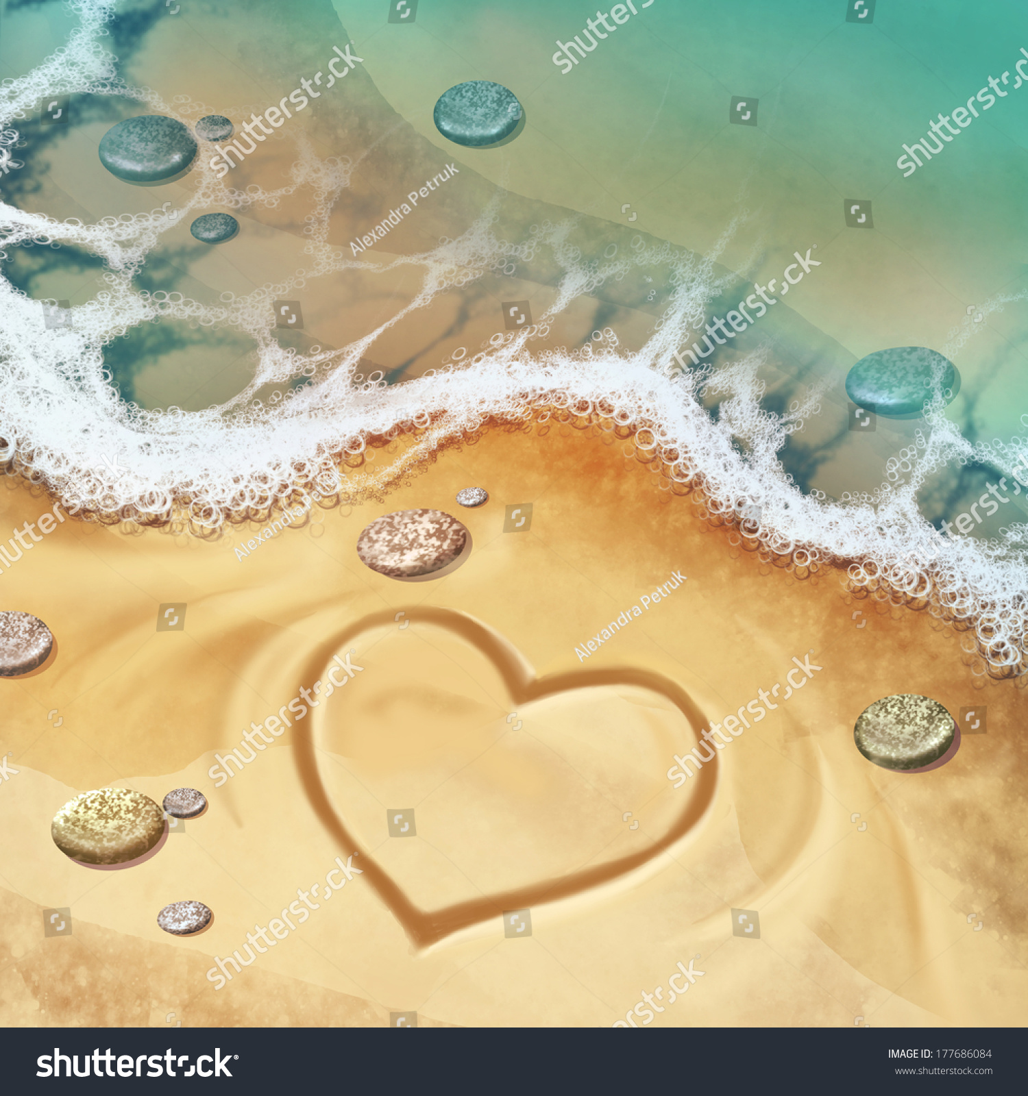 Sandy Heart Stock Illustration 177686084 - Shutterstock