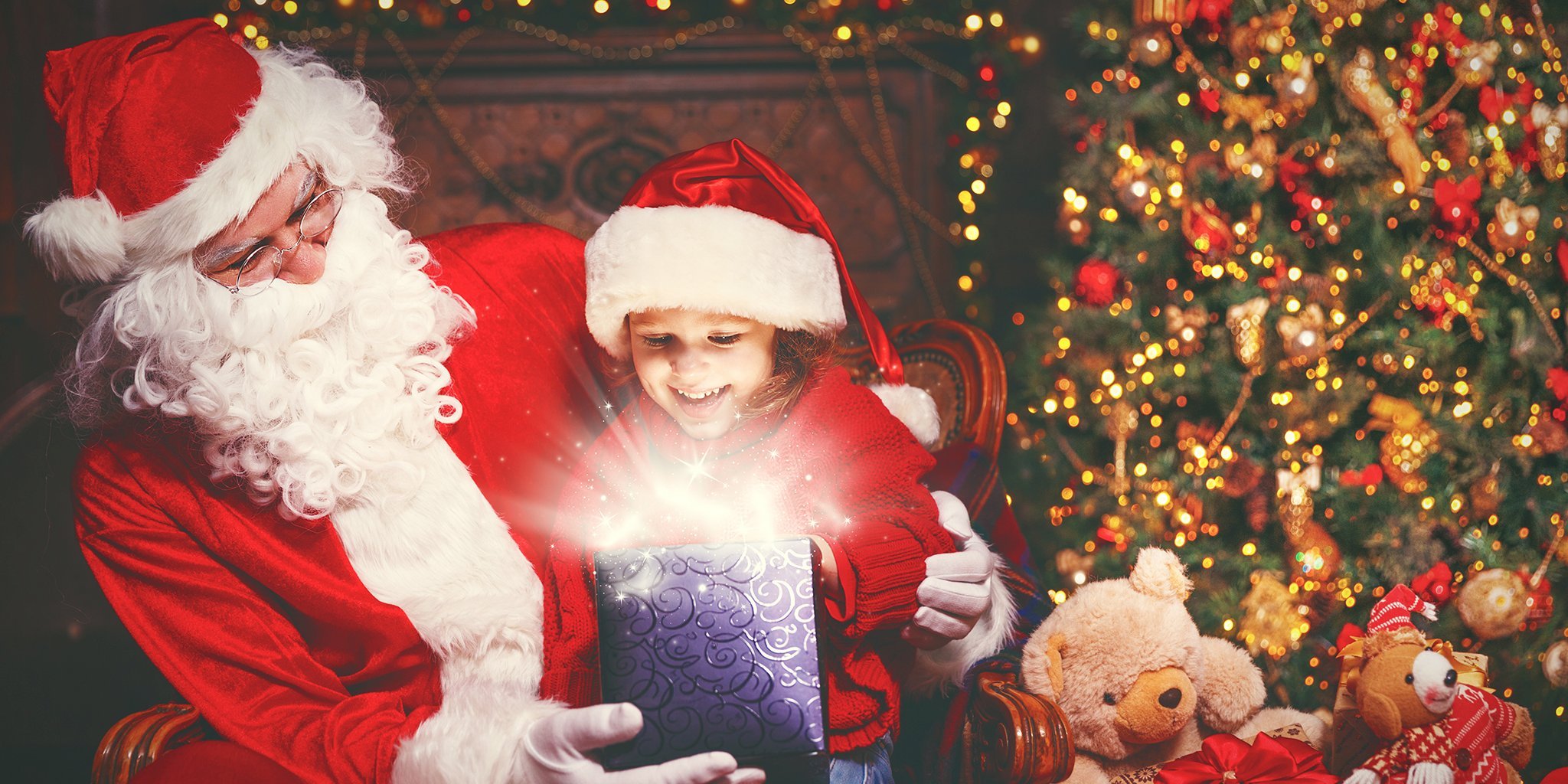 Magical holiday moments with Santa Claus and vivacious play for children