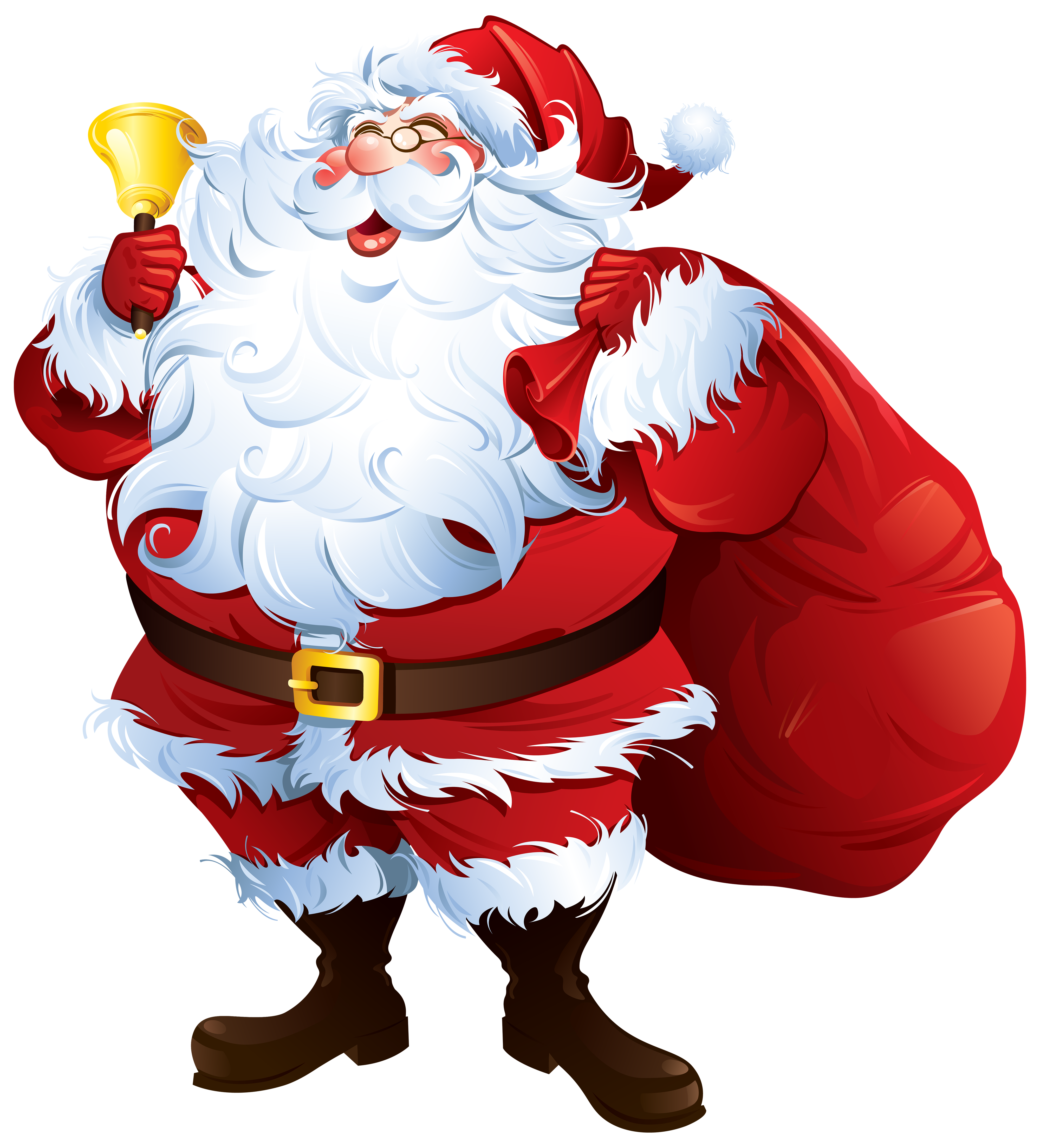 Santa Claus with Bell and Bag PNG Clipart - Best WEB Clipart