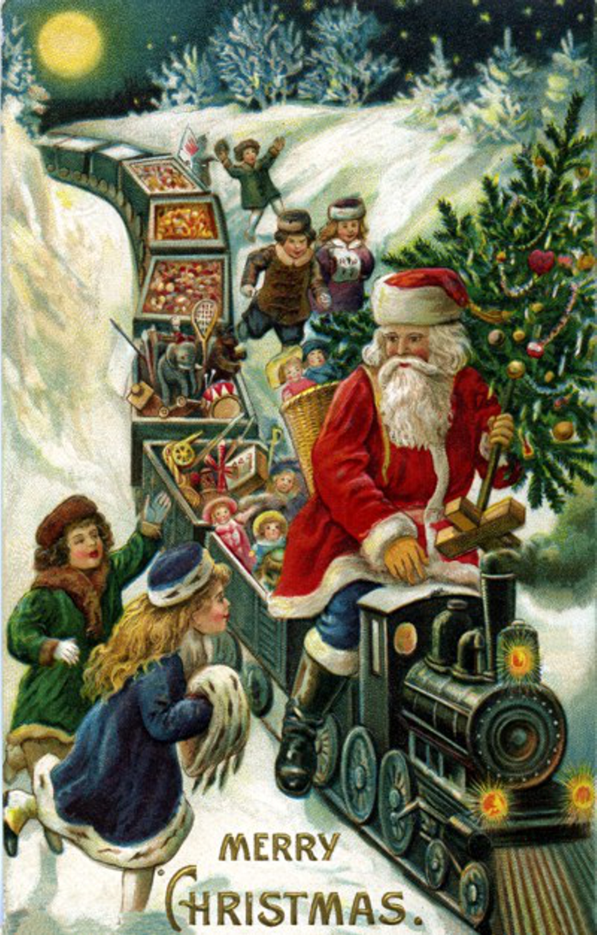 Santa Claus Train - Wooden Jigsaw Puzzle - Liberty Puzzles - Made in ...