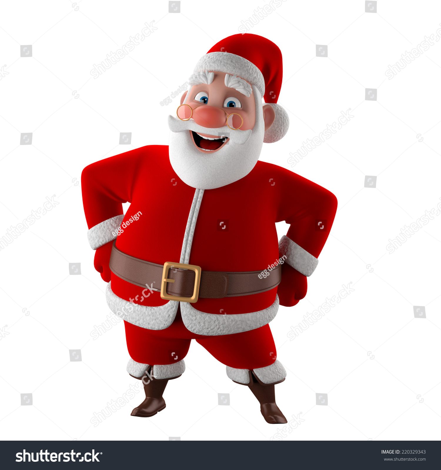 Cheerful 3d Model Santa Claus Happy Stock Illustration 220329343 ...