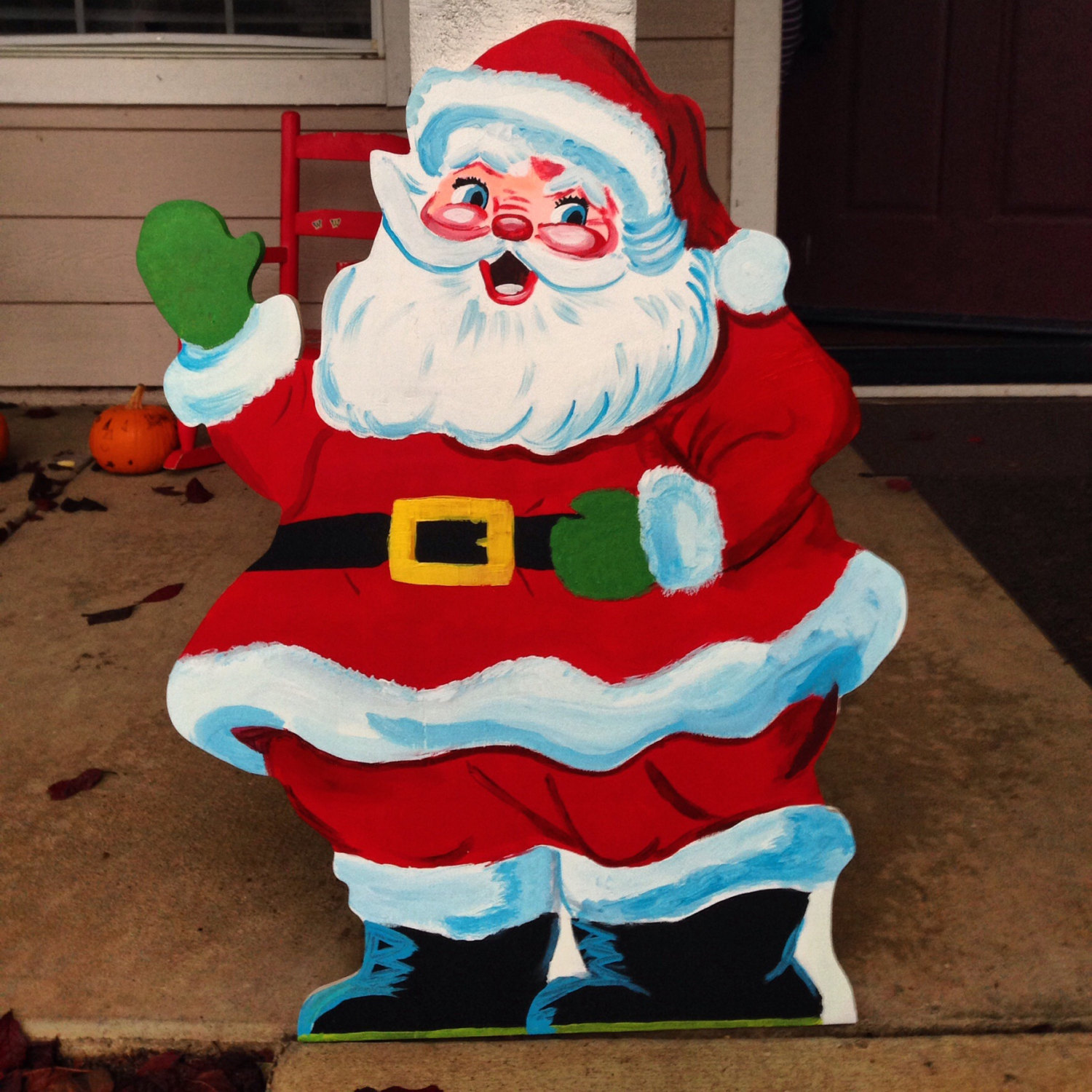 Santa Claus sign Vintage Christmas Old Fashioned Look