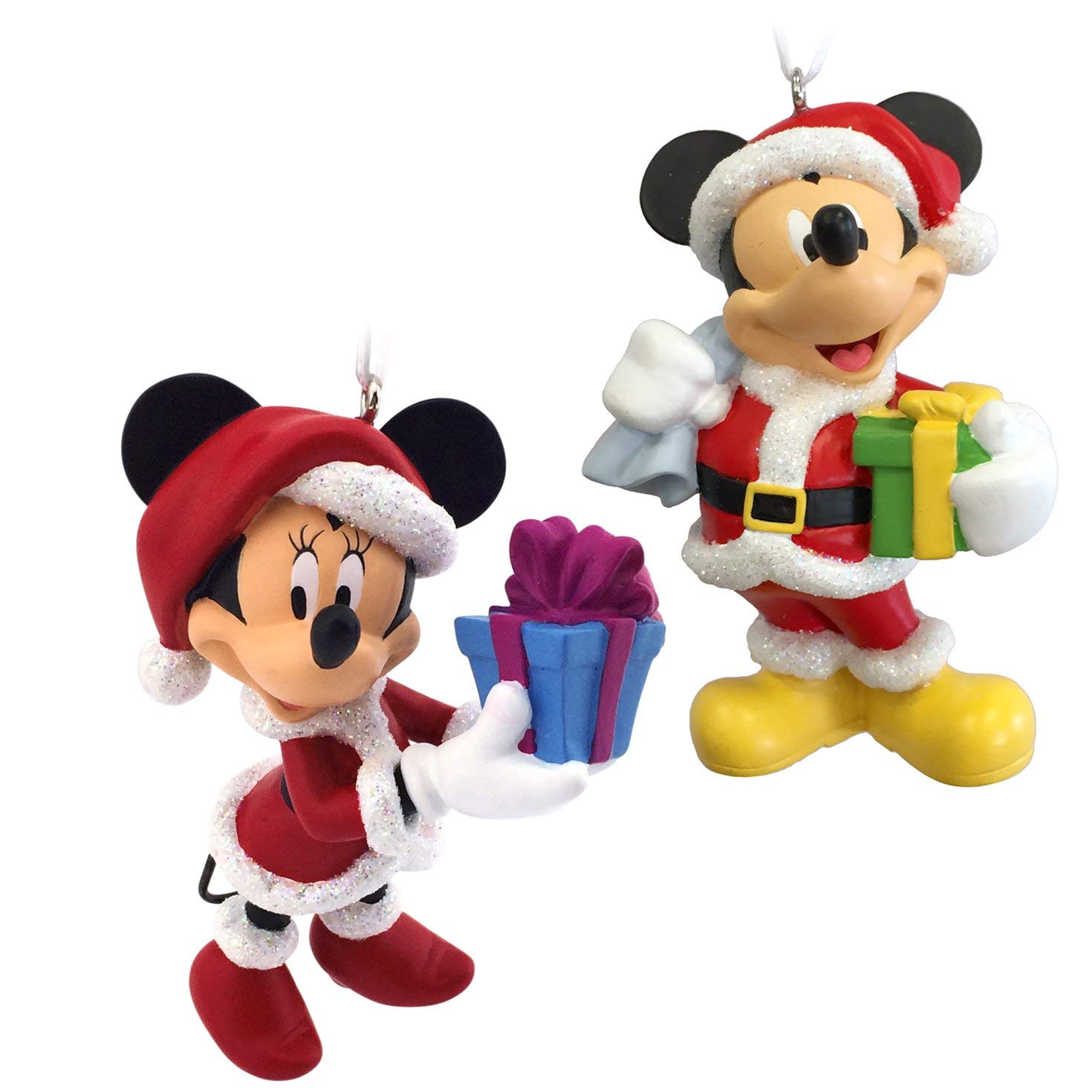 Amazon.com: Hallmark Disney Mickey Mouse and Minnie Mouse Santa ...