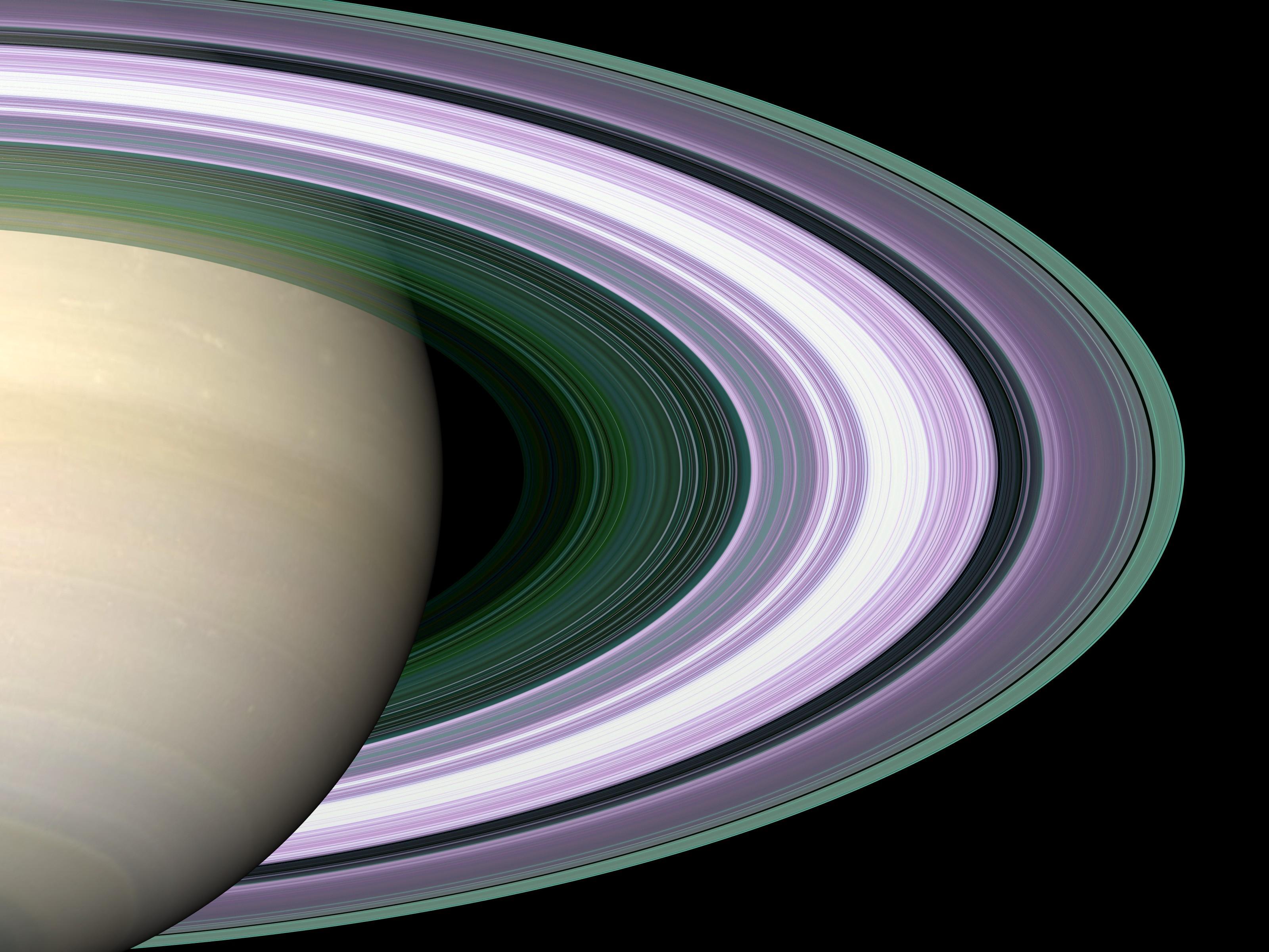 APOD: 2005 May 25 - Particle Sizes in Saturns Rings