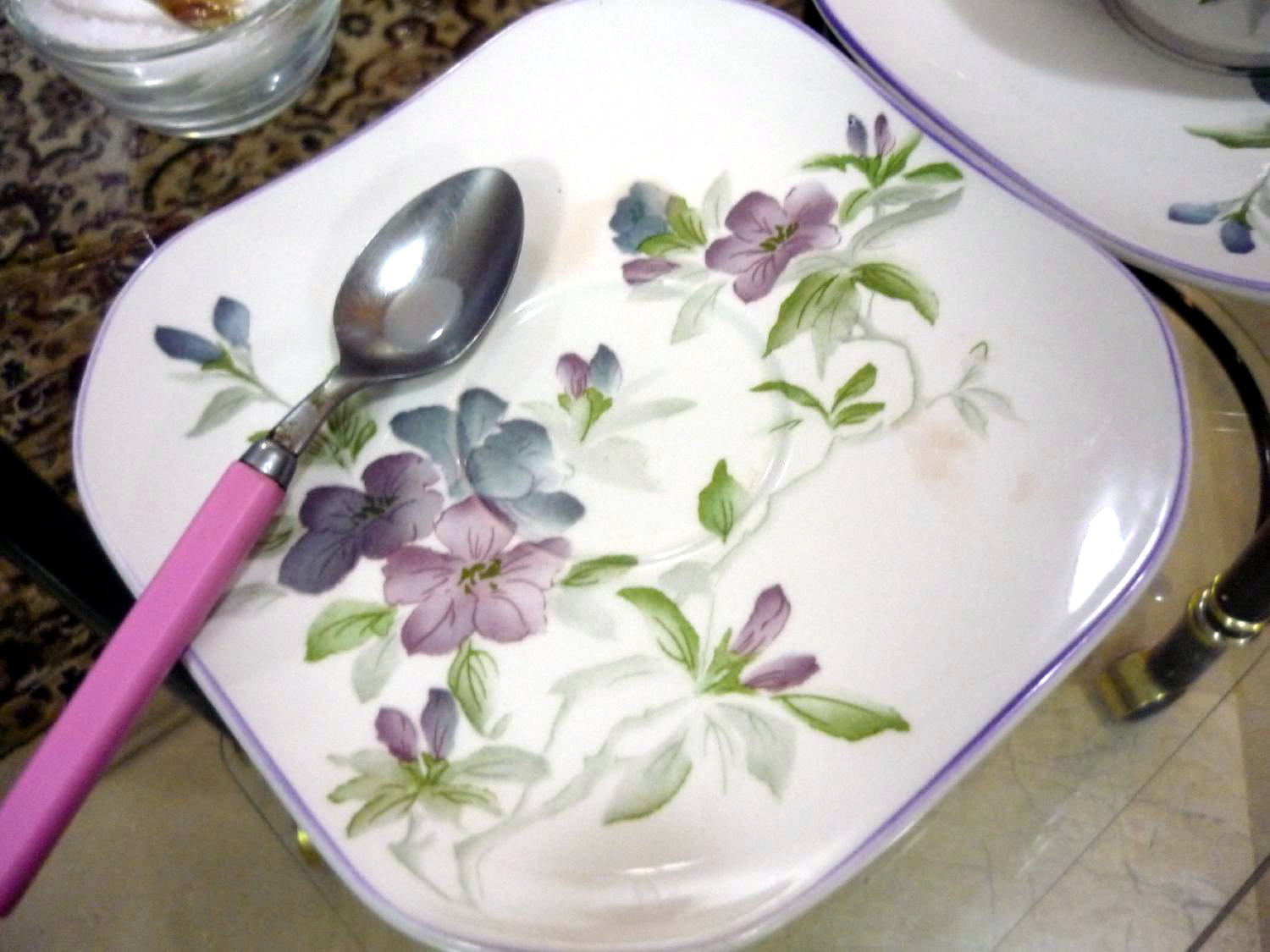 Saucer and Tea Spoon, Flowers, Household, Kitchen, Object, HQ Photo