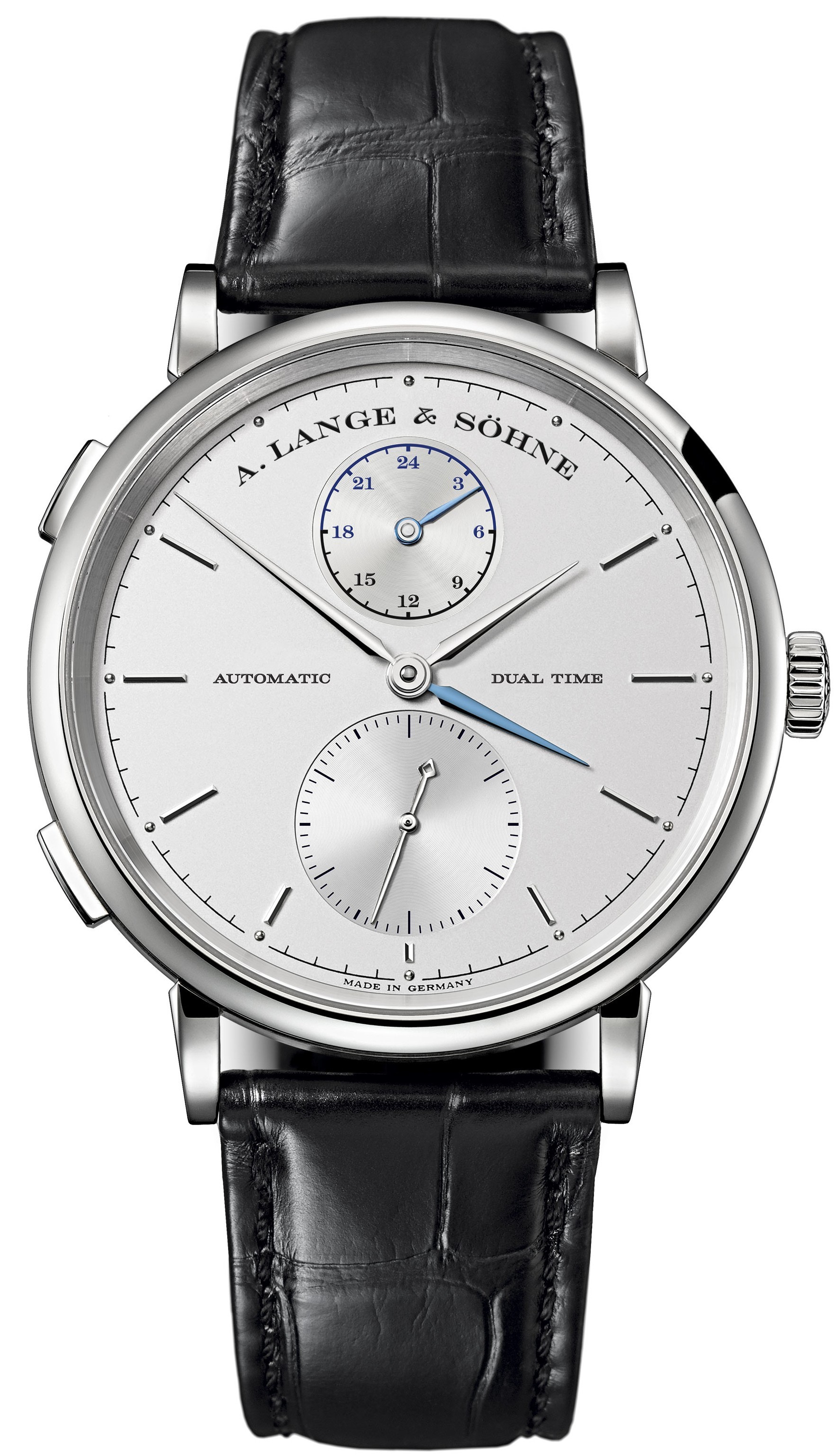 A. Lange and Sohne Saxonia Saxonia Dual Time 40 mm 385.026 LuxWatch.com