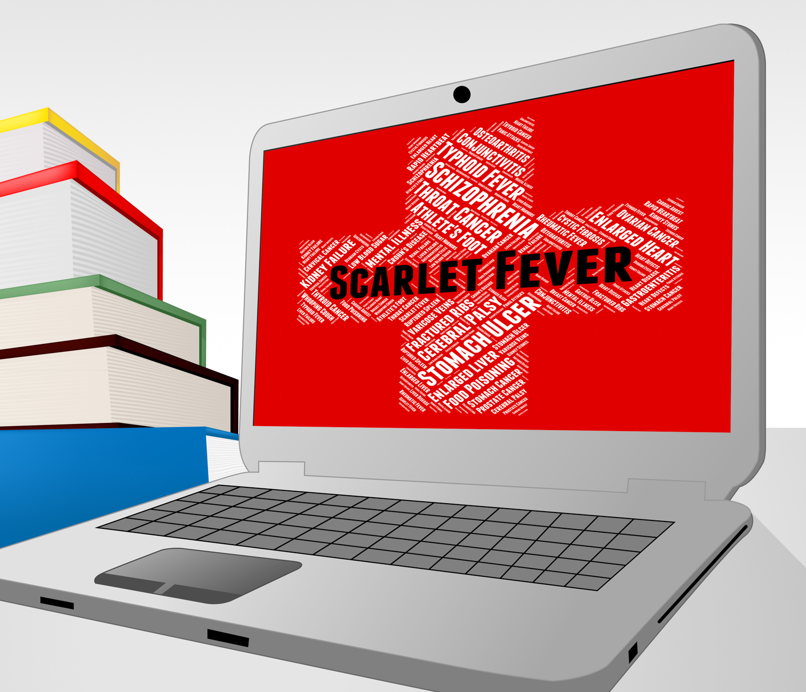 Scarlet fever represents ill health and attack photo