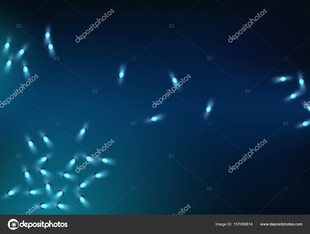 Vector illustration of a dark background with chaotically scattered ...