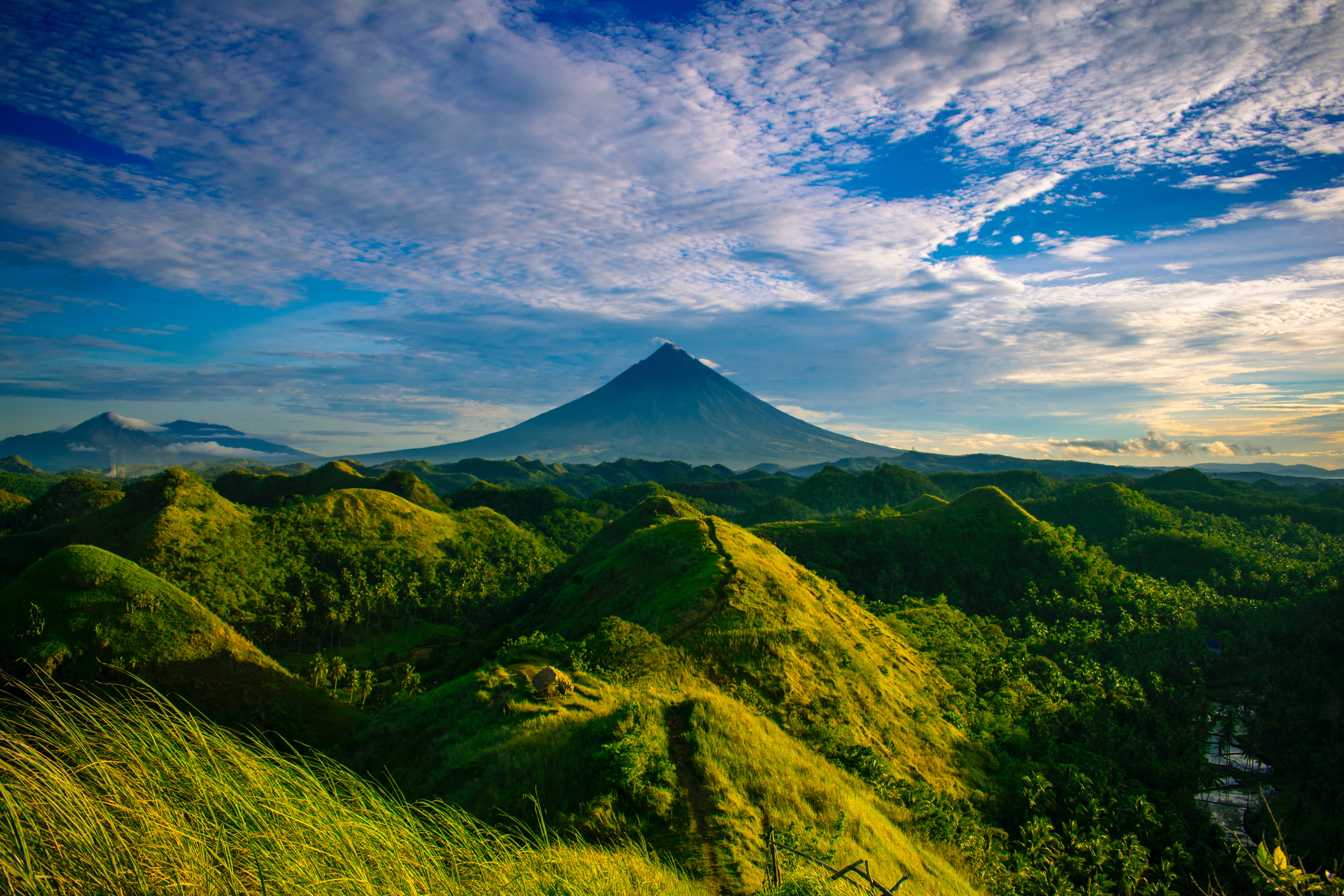 Scenic view of mountain and hills photo