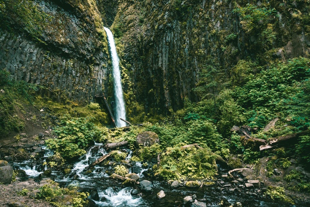 Scenic view of the waterfalls photo