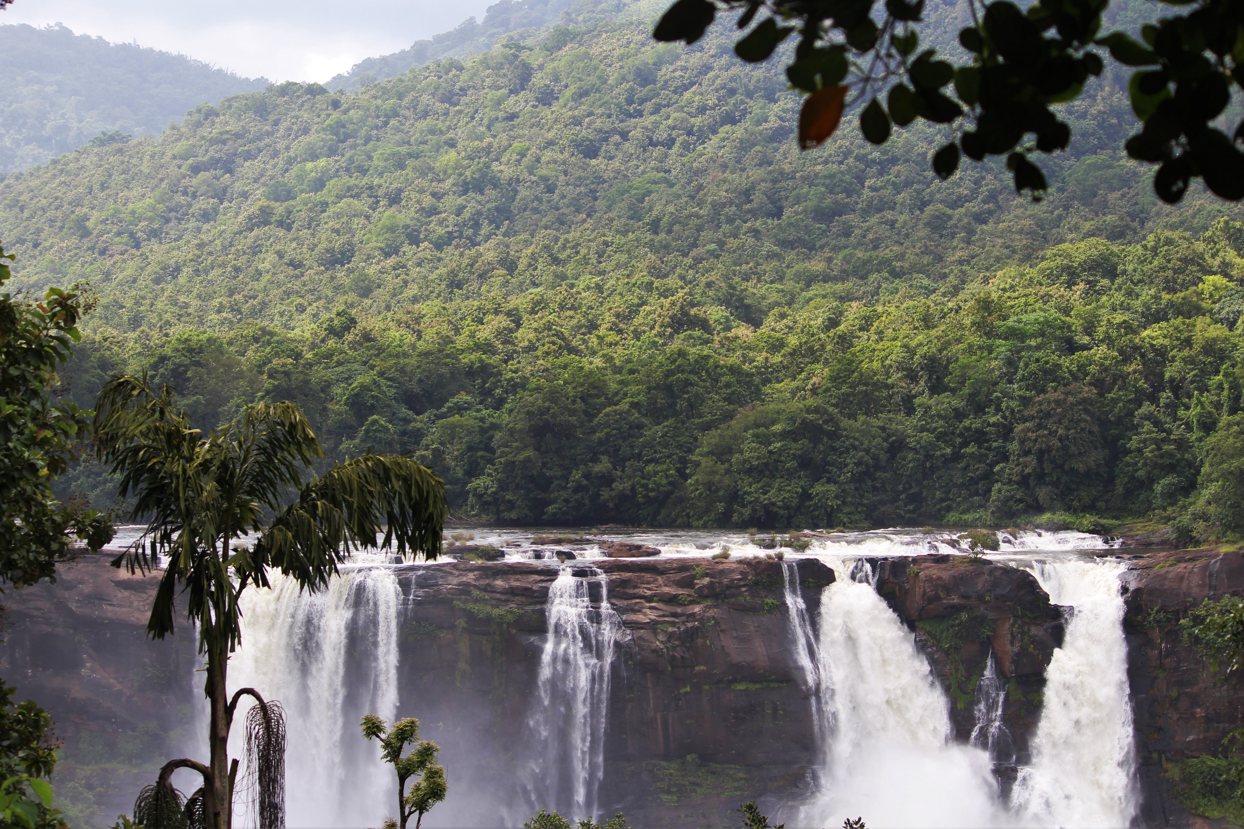 Scenic view of waterfall photo