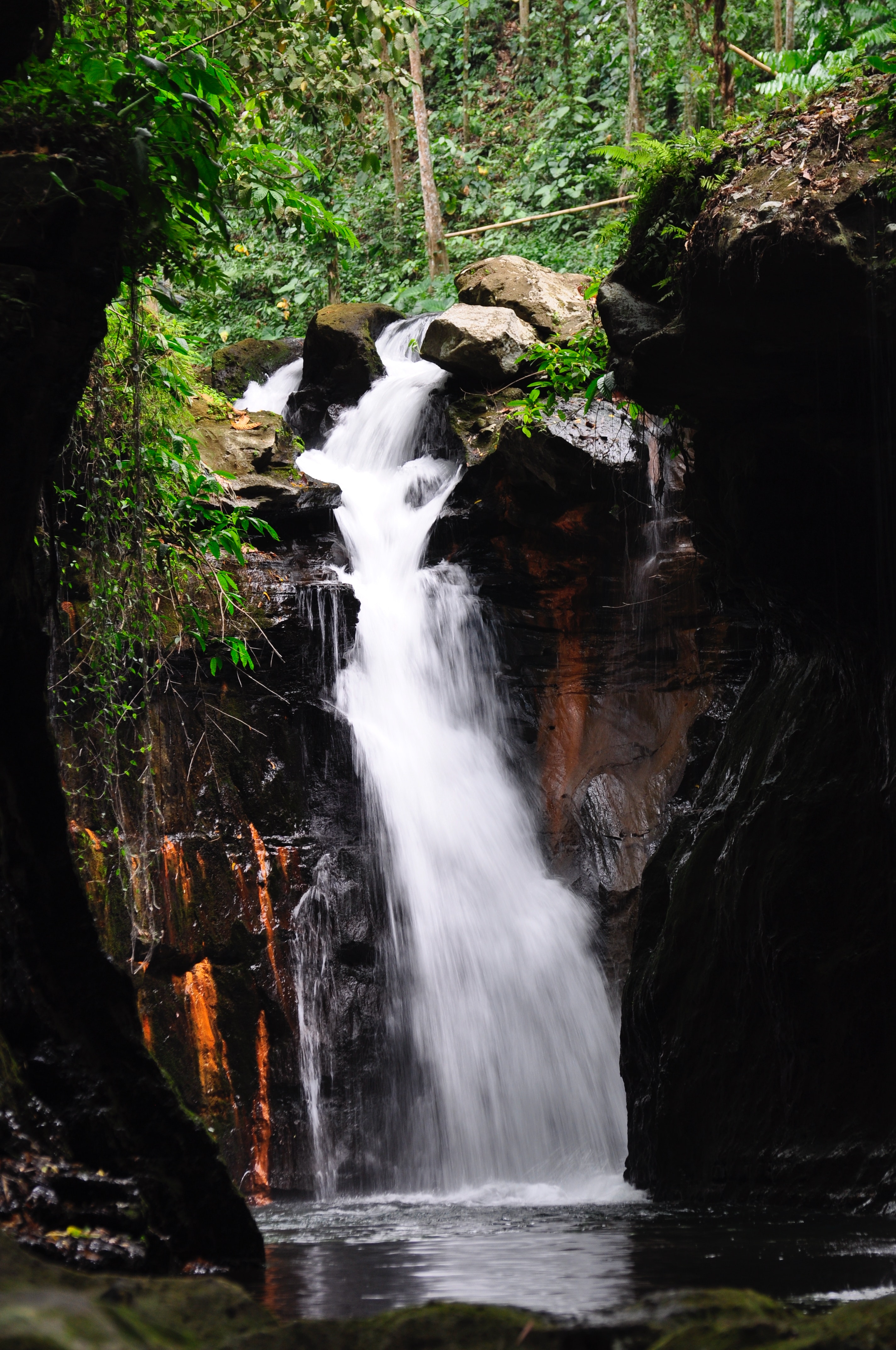 Scenic View of Waterfalls, Cascade, Plants, Waterfalls, Water, HQ Photo