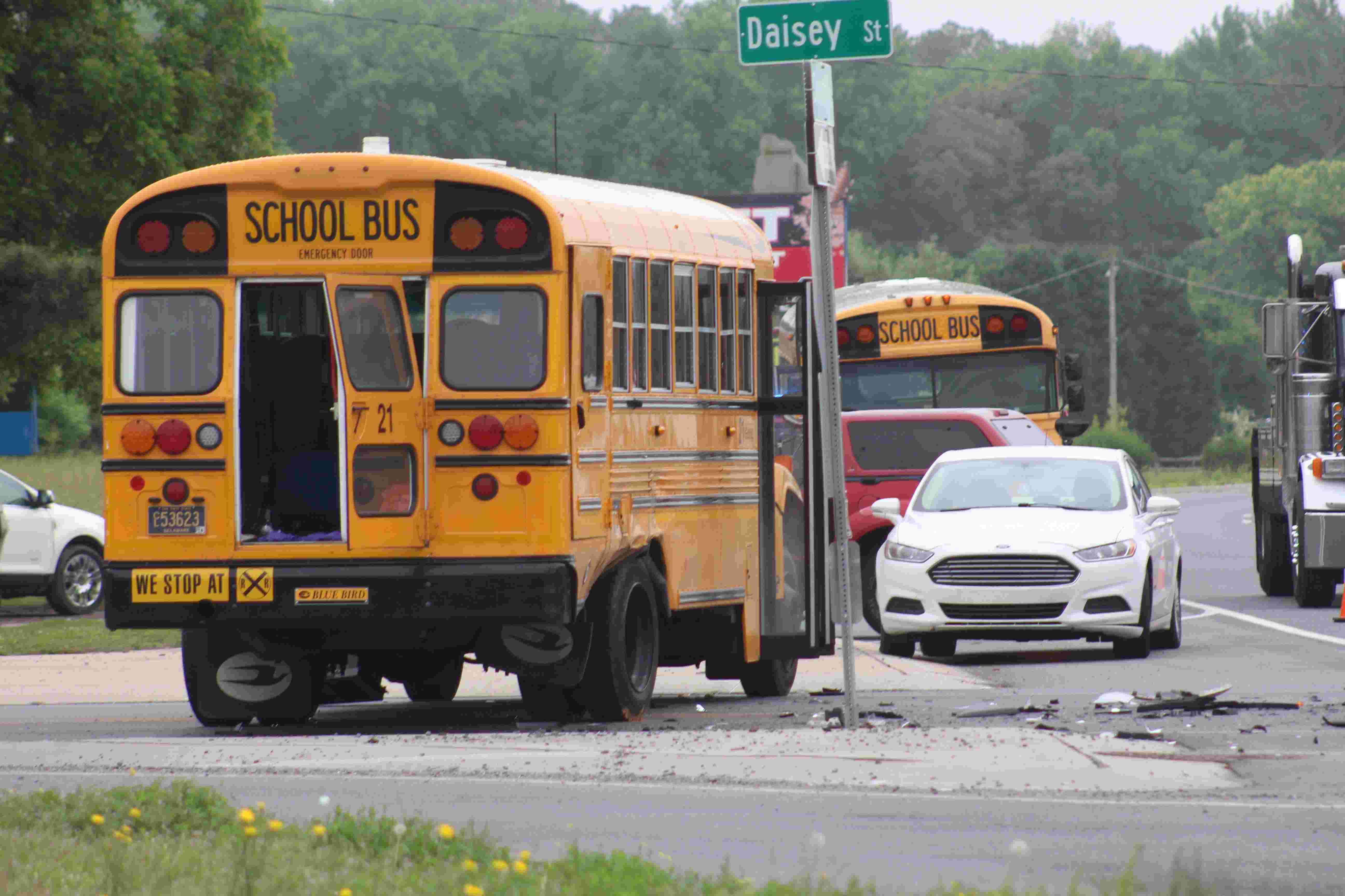 Aide killed in school bus crash on Route 113