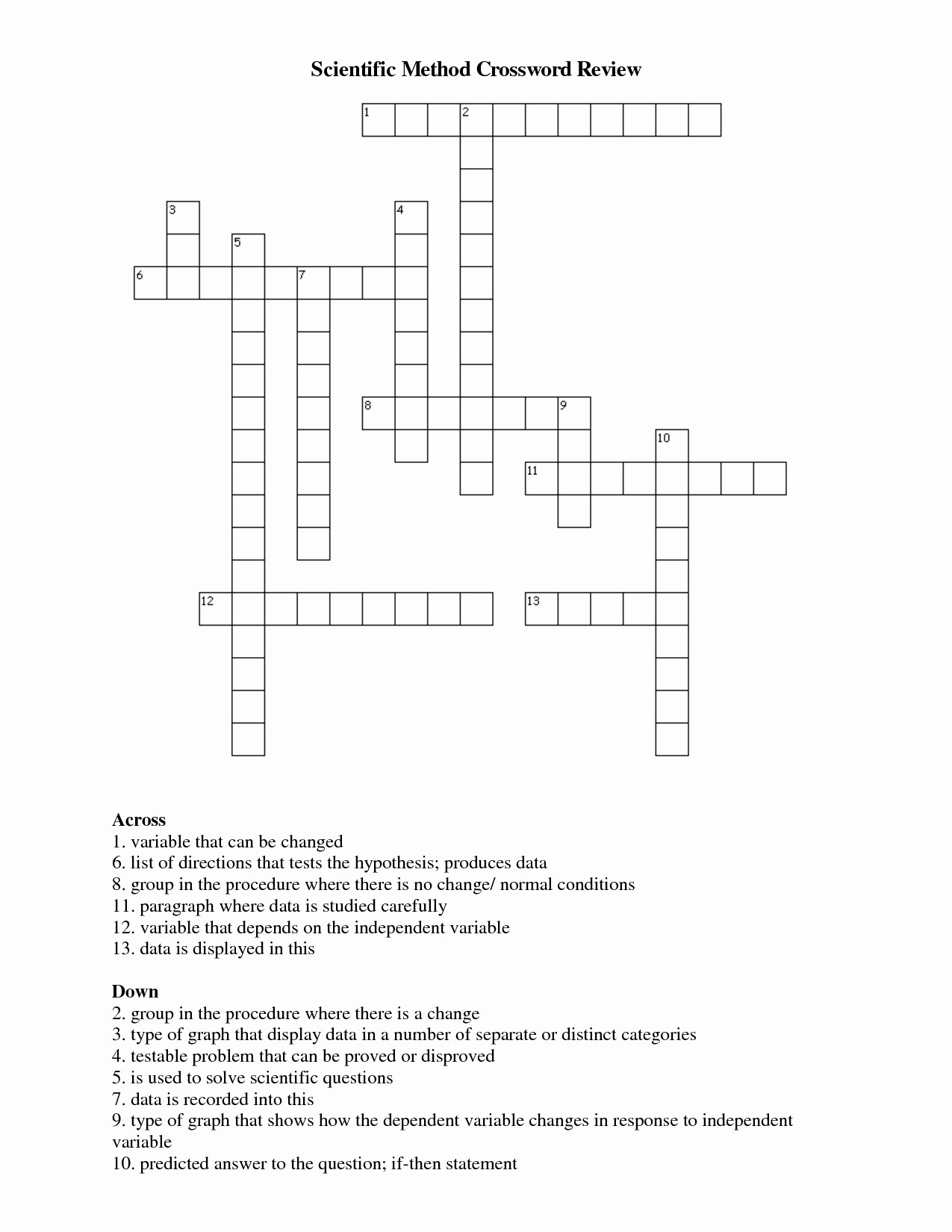 Crossword Puzzle About Science Crossword Puzzle Gallery | Jymba ...