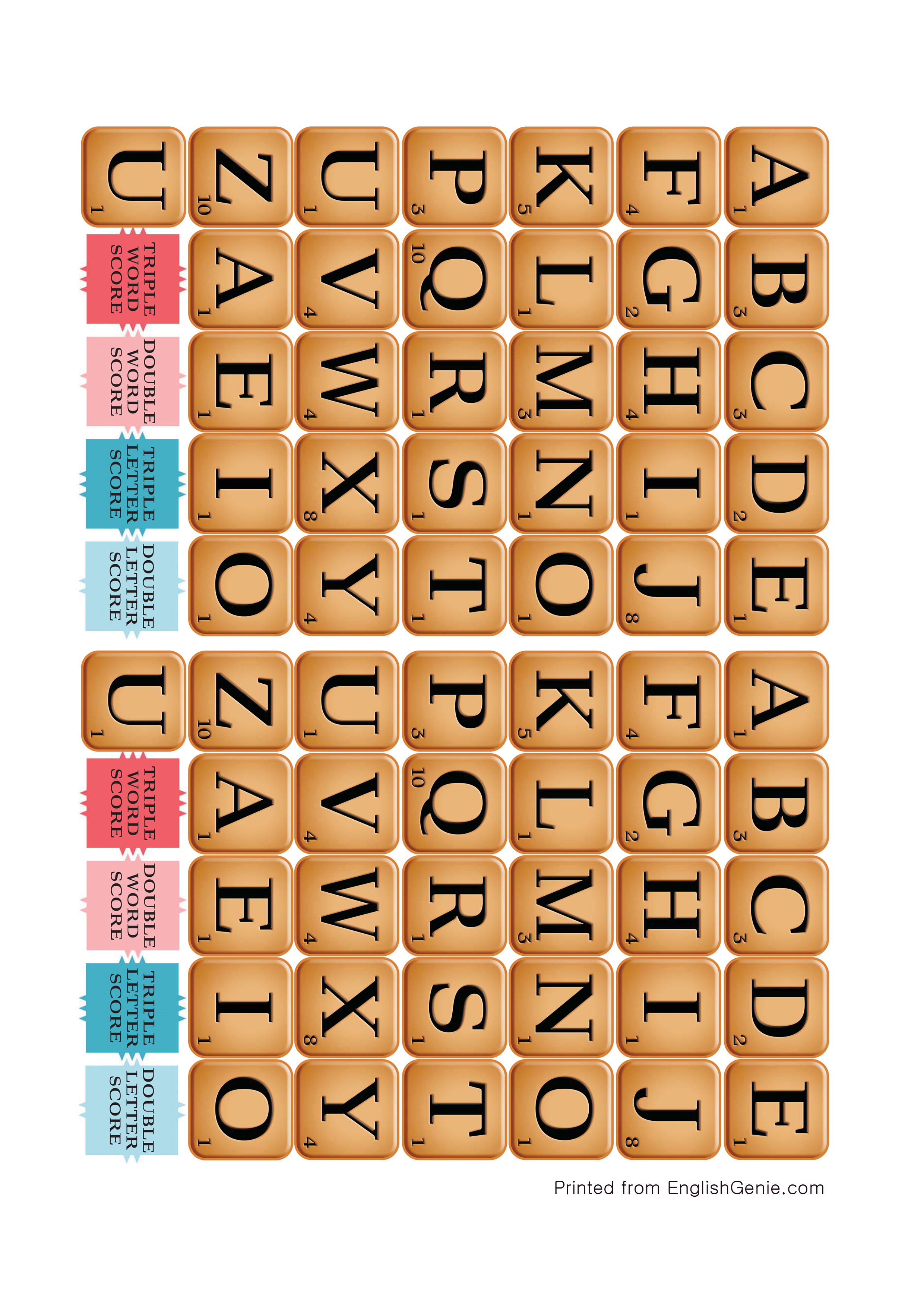 Printable Scrabble – English Genie