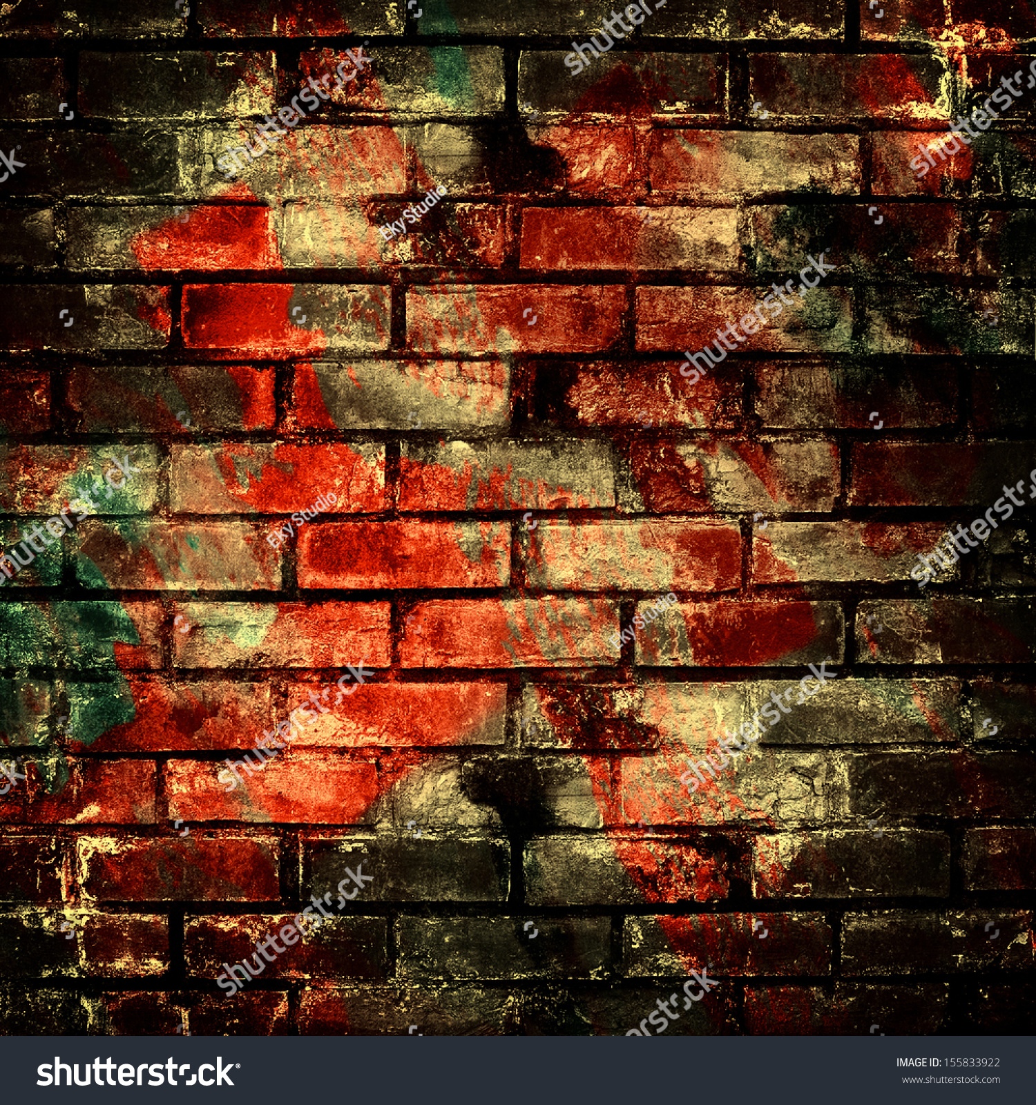 Graffiti Brick Wall Stock Illustration 155833922 - Shutterstock