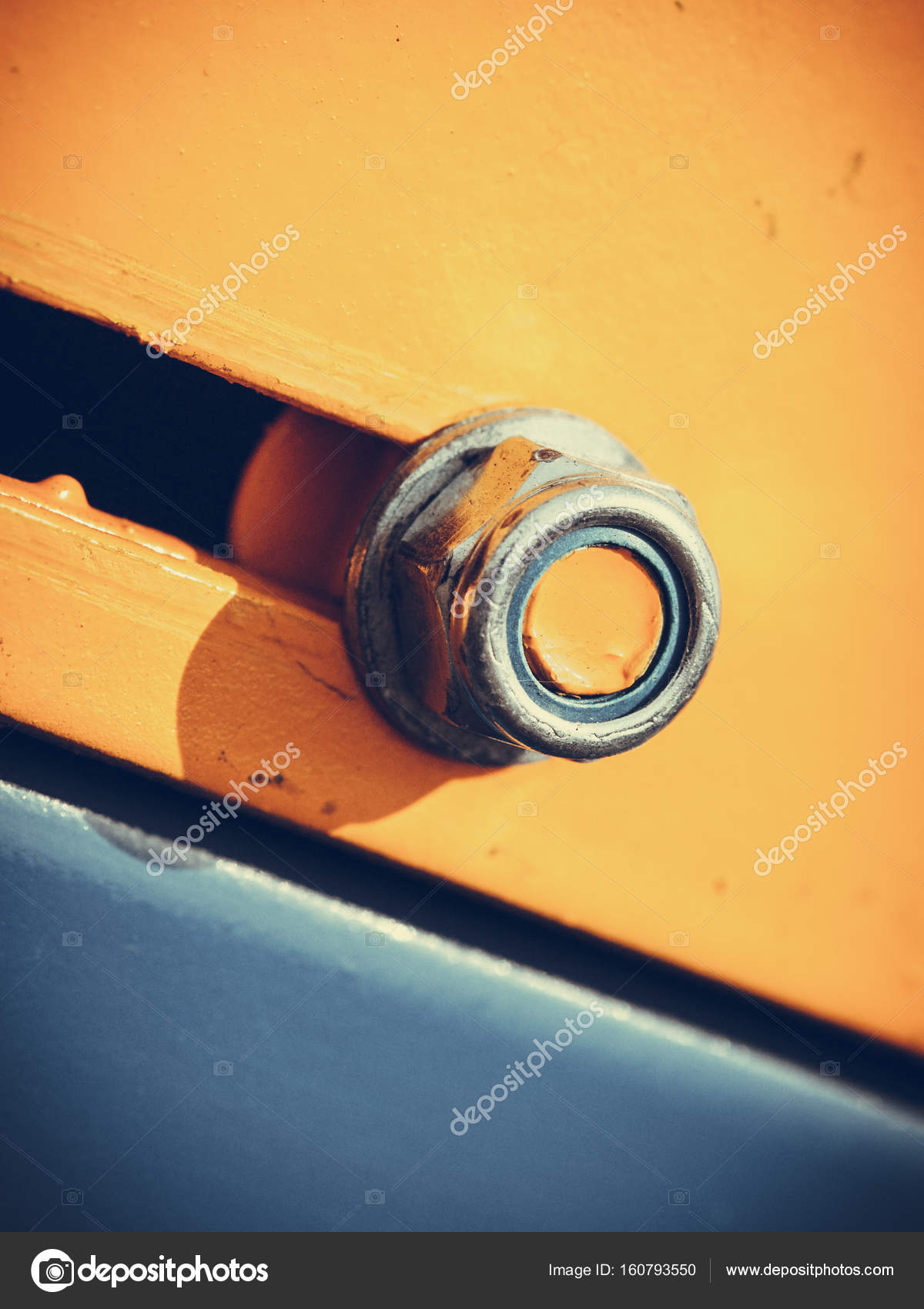 Detailed closeup of screw on indrustrial machinery — Stock Photo ...