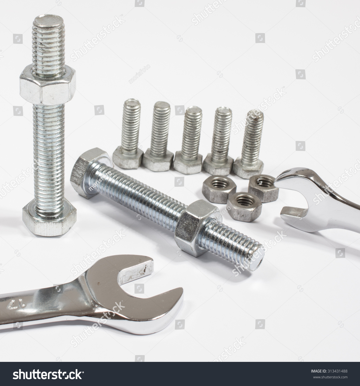 Screw Nut Wrench Wrench Closeup On Stock Photo (100% Legal ...