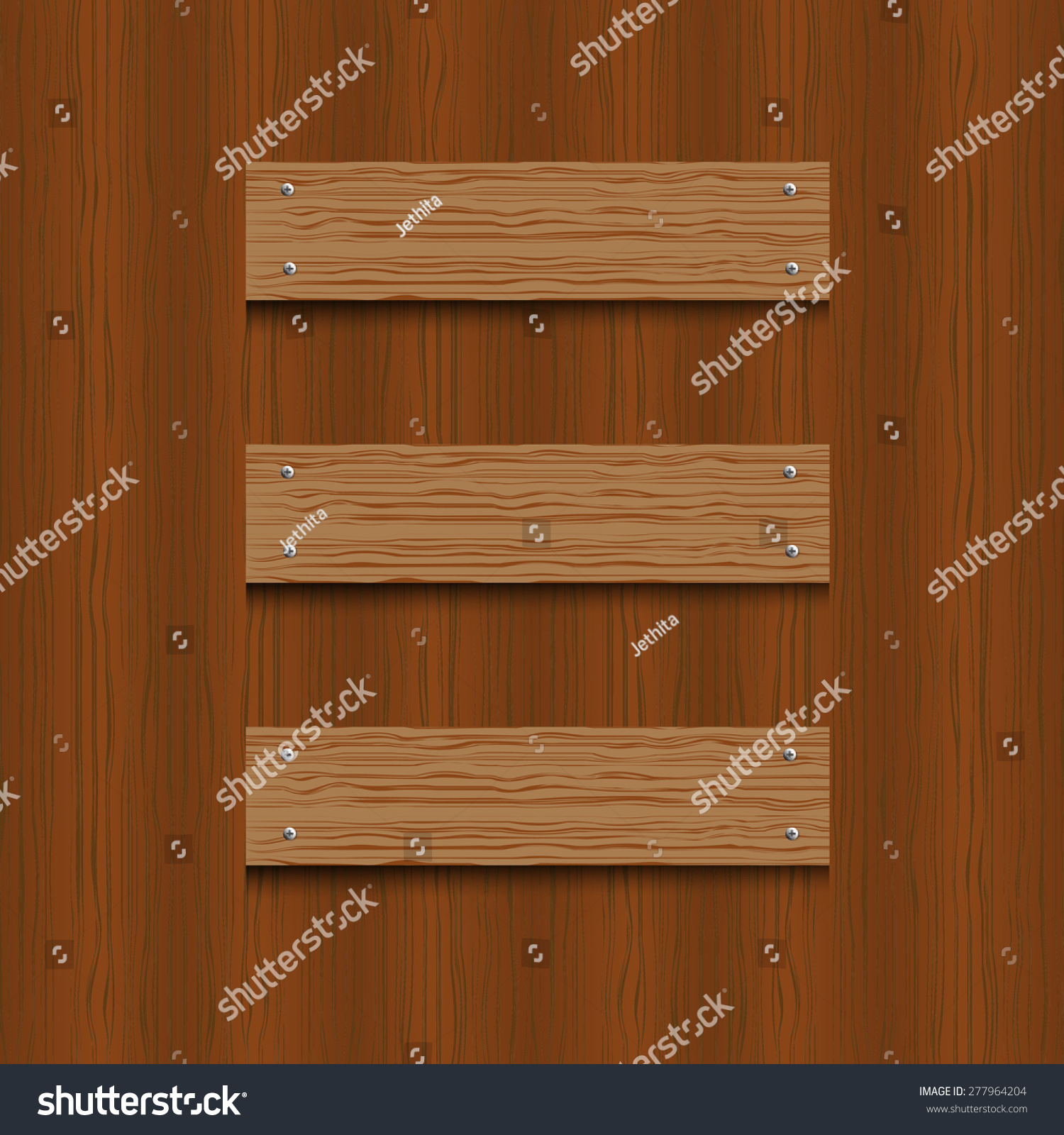 Empty Wood Sign Plate Screw On Stock Vector 277964204 - Shutterstock