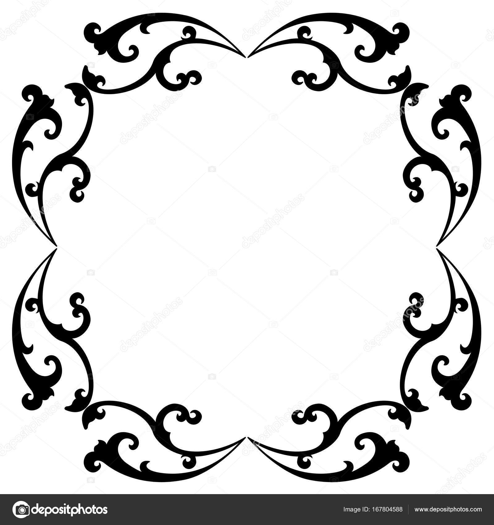 black scroll border frame — Stock Vector © scrapster #167804588