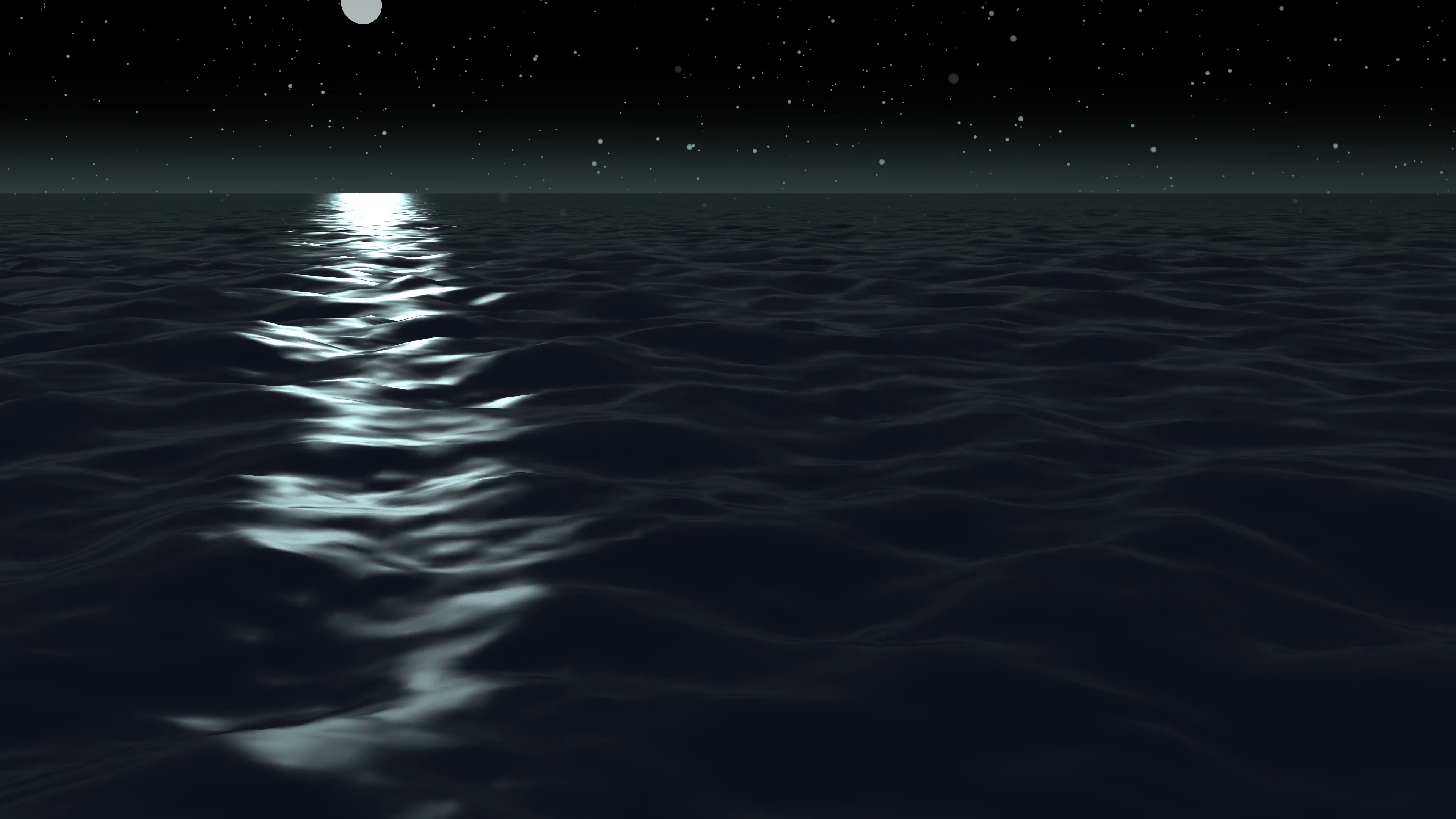 Animation, moon light over ocean at night, 4K Stock Video Footage ...