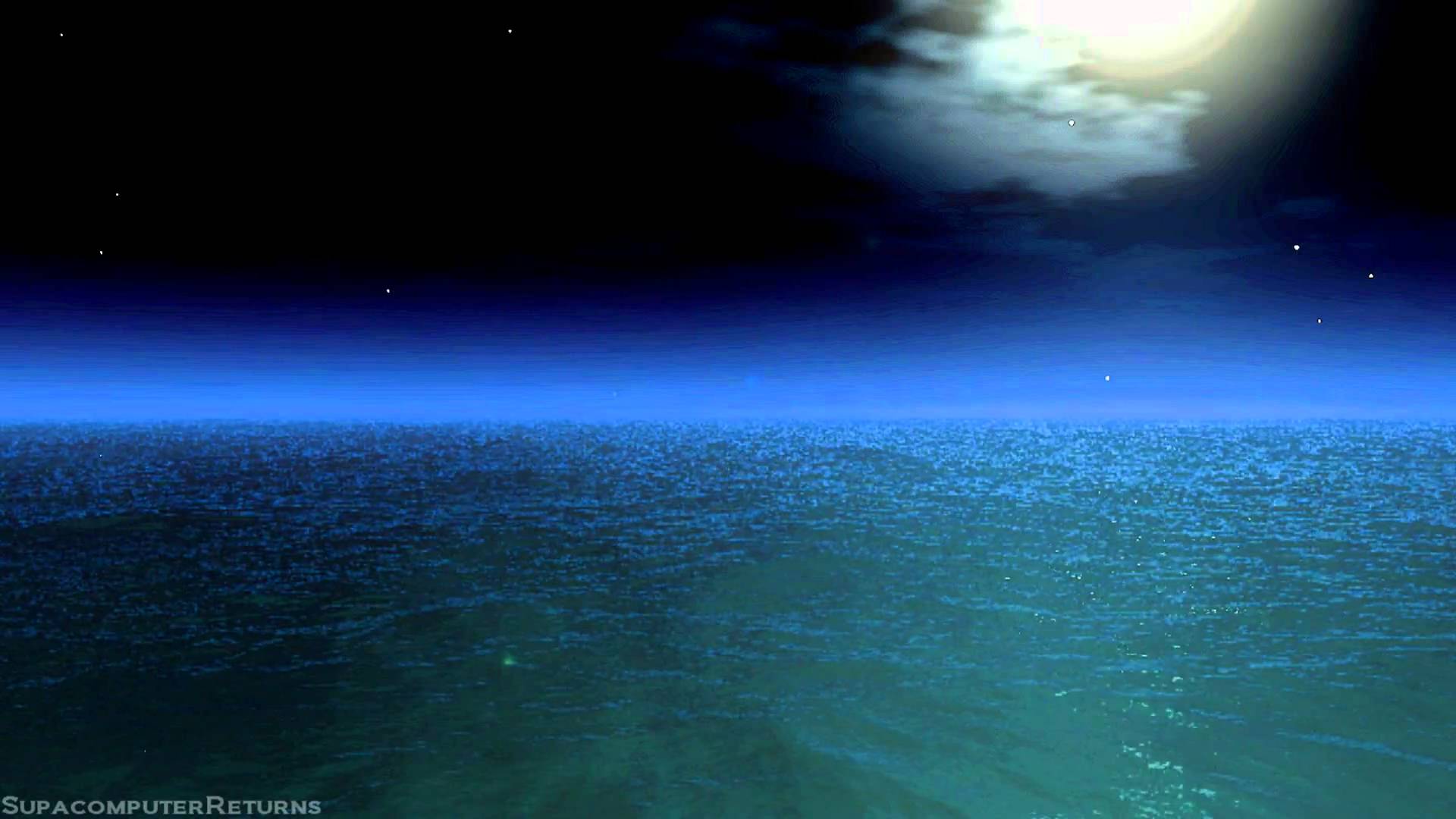Animation of Sea at Night under the Moon -- Vue 9 Test - YouTube