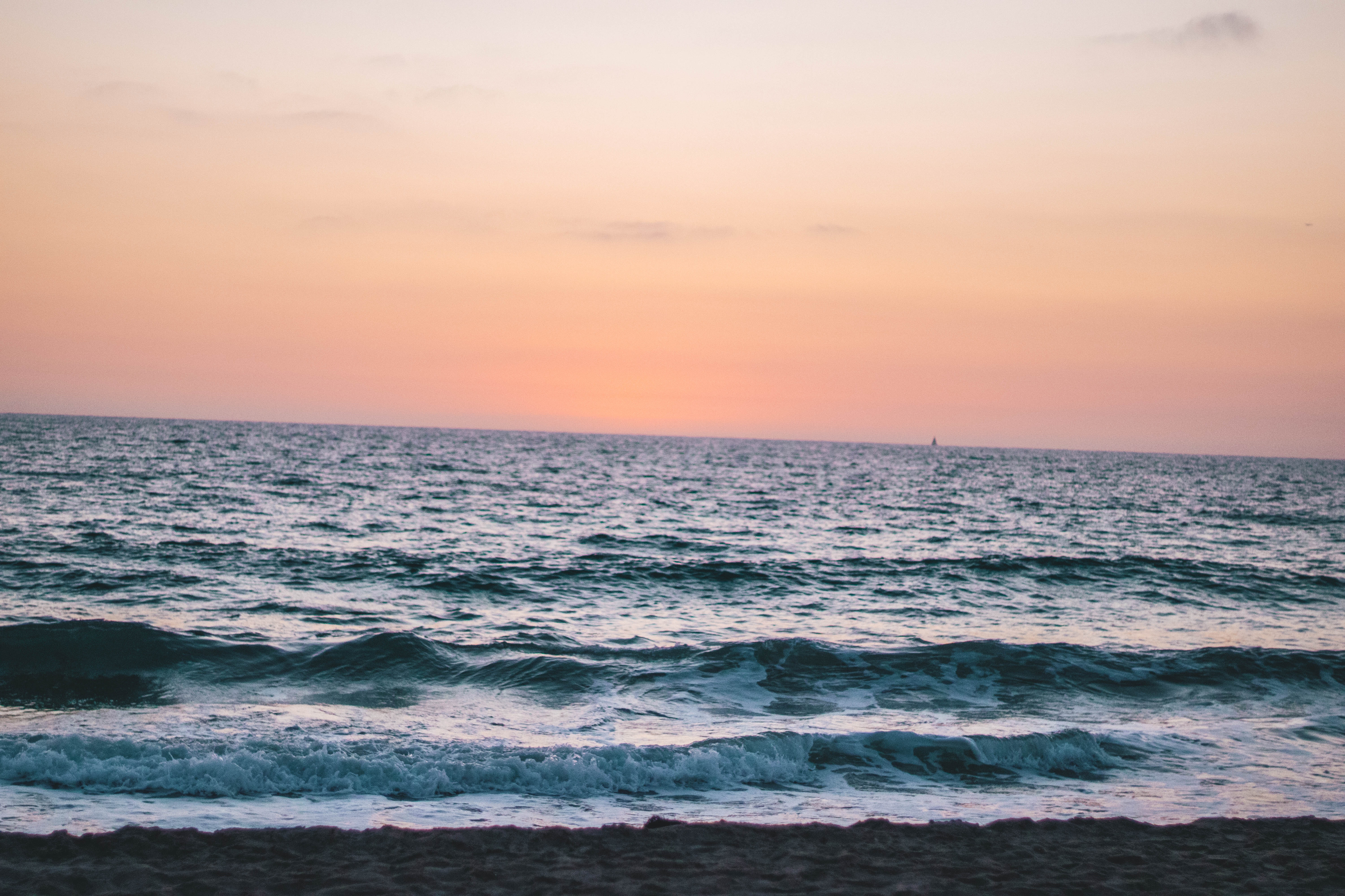 Sea during sunset photo