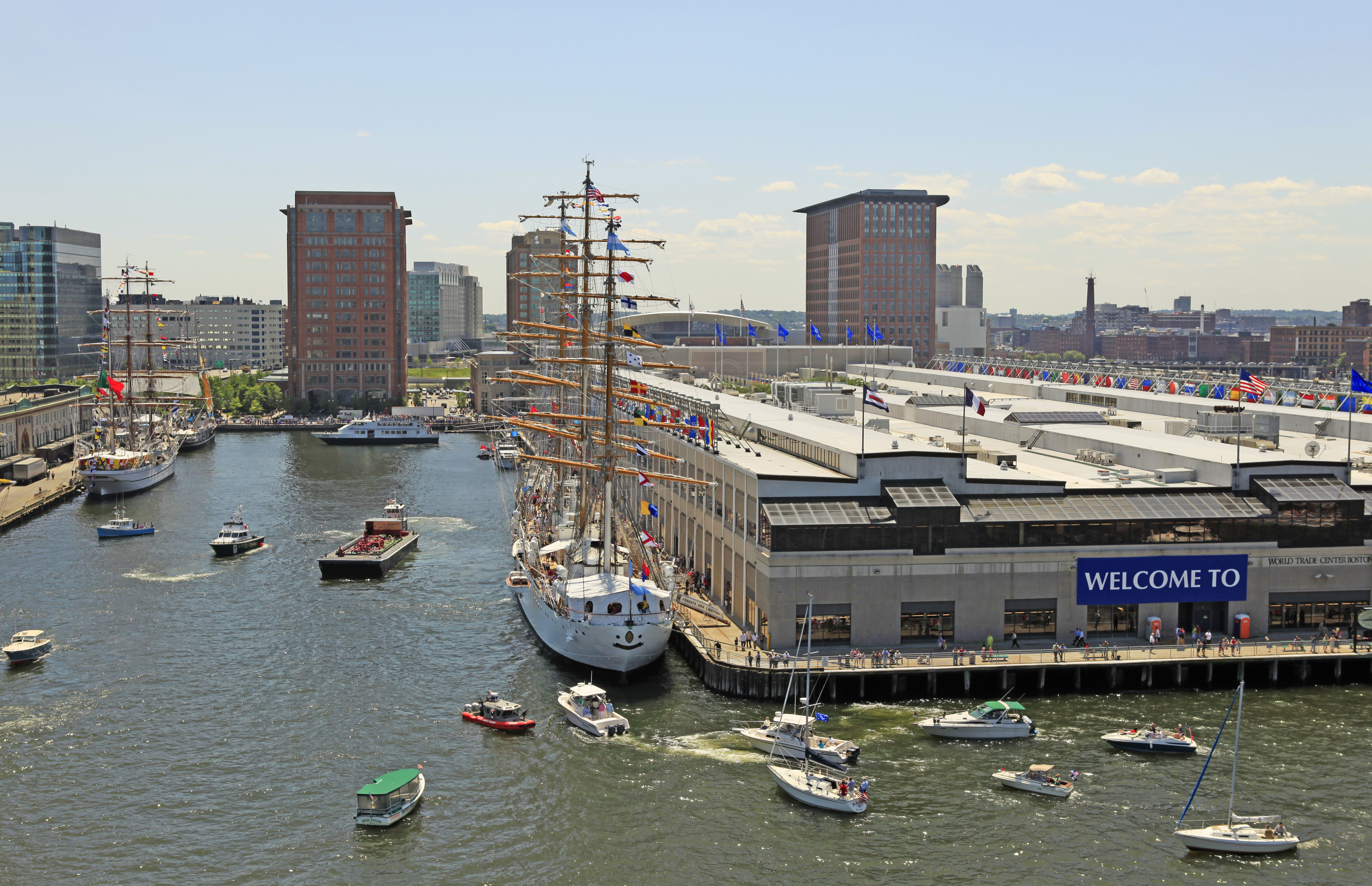 View the Grand Parade of Sail with the Seaport Hotel and World Trade ...