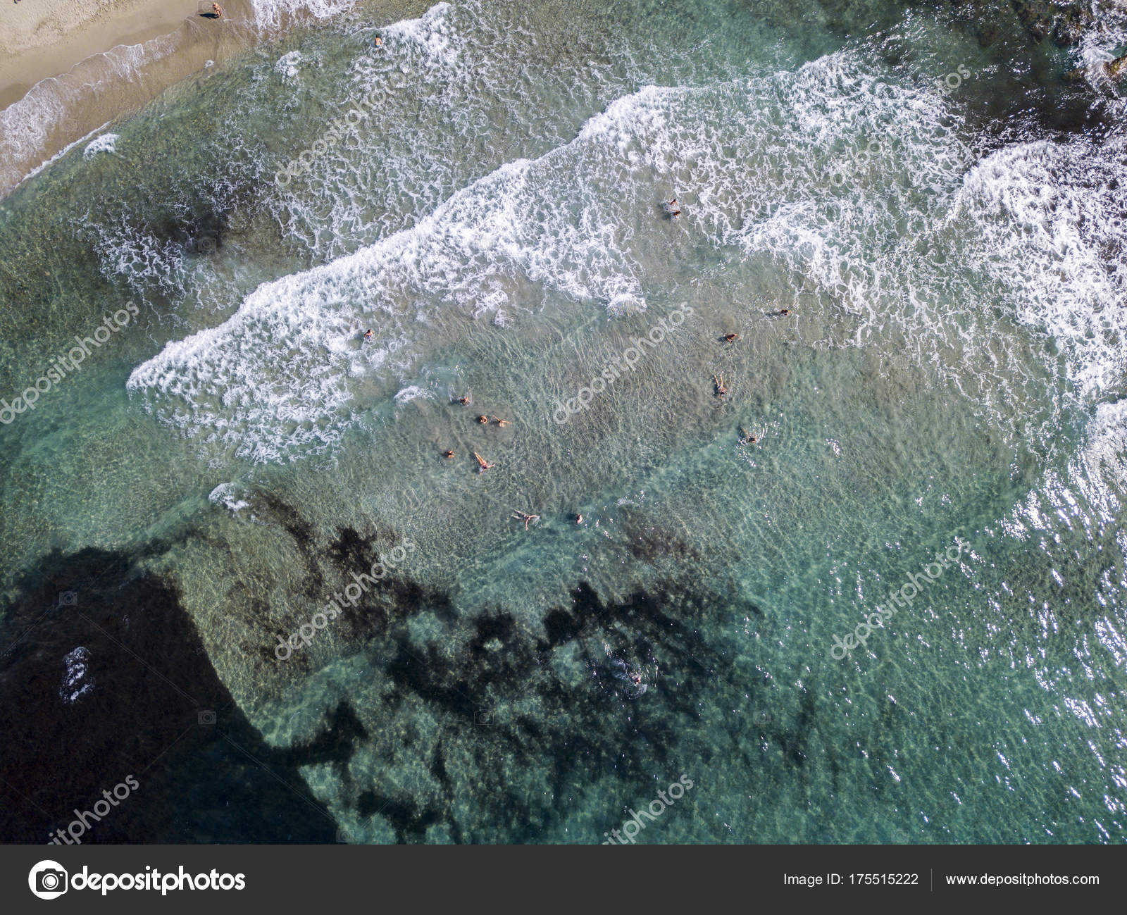 Aerial View Rocks Sea Overview Seabed Seen Transparent Water ...