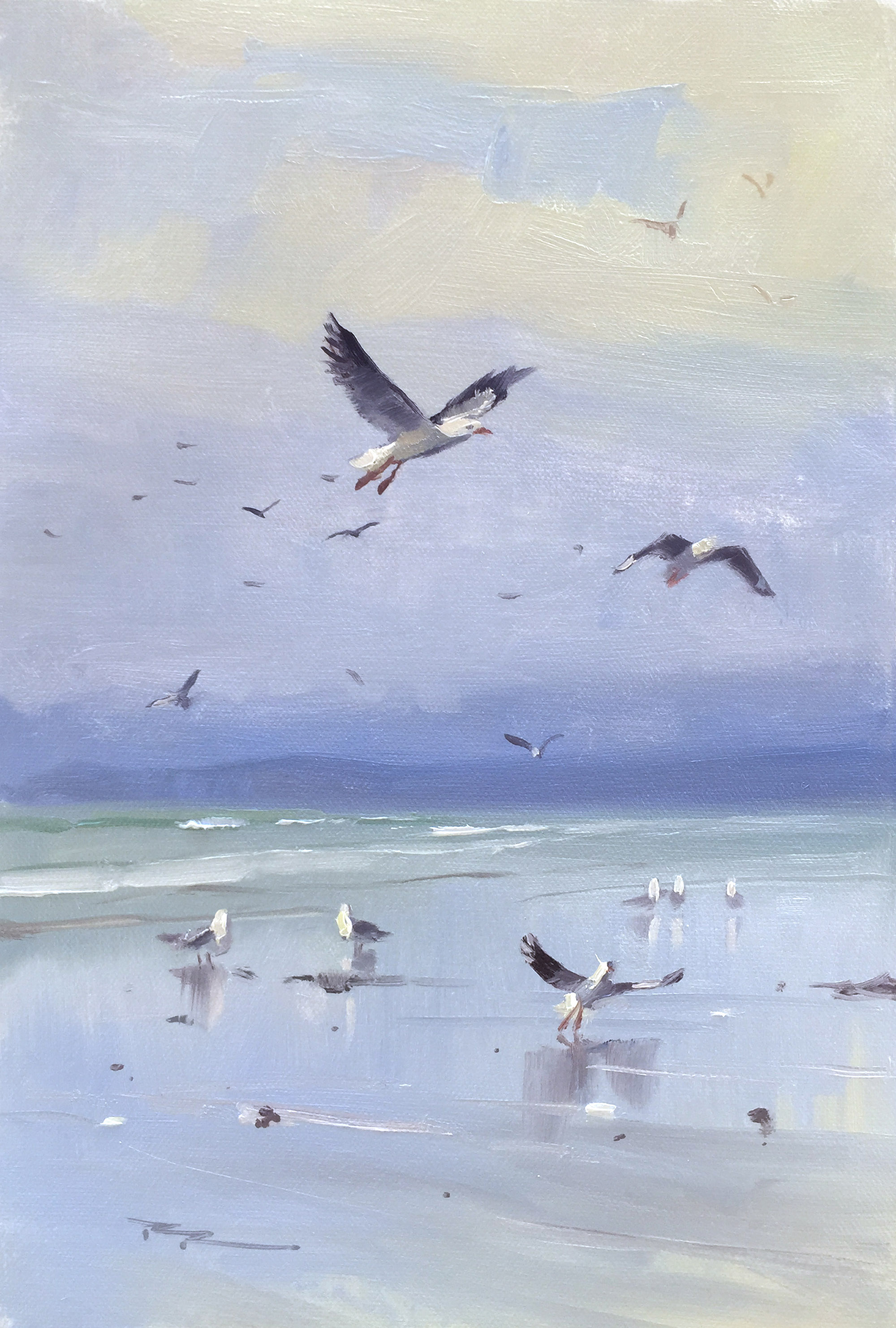 Online Painting Workshop 58 Seagulls