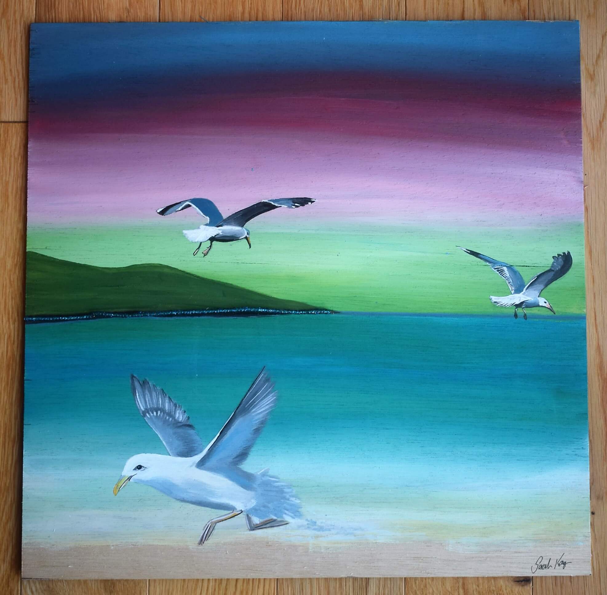 Shetland birds, Fulmars, Seagulls, sarah kay, original artwork ...