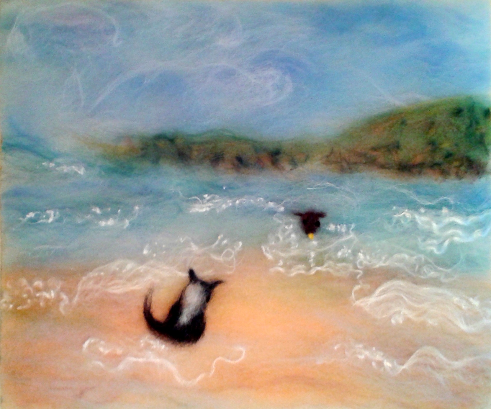 Lovely seascape wool paintings were created at Magic Wool Art and ...