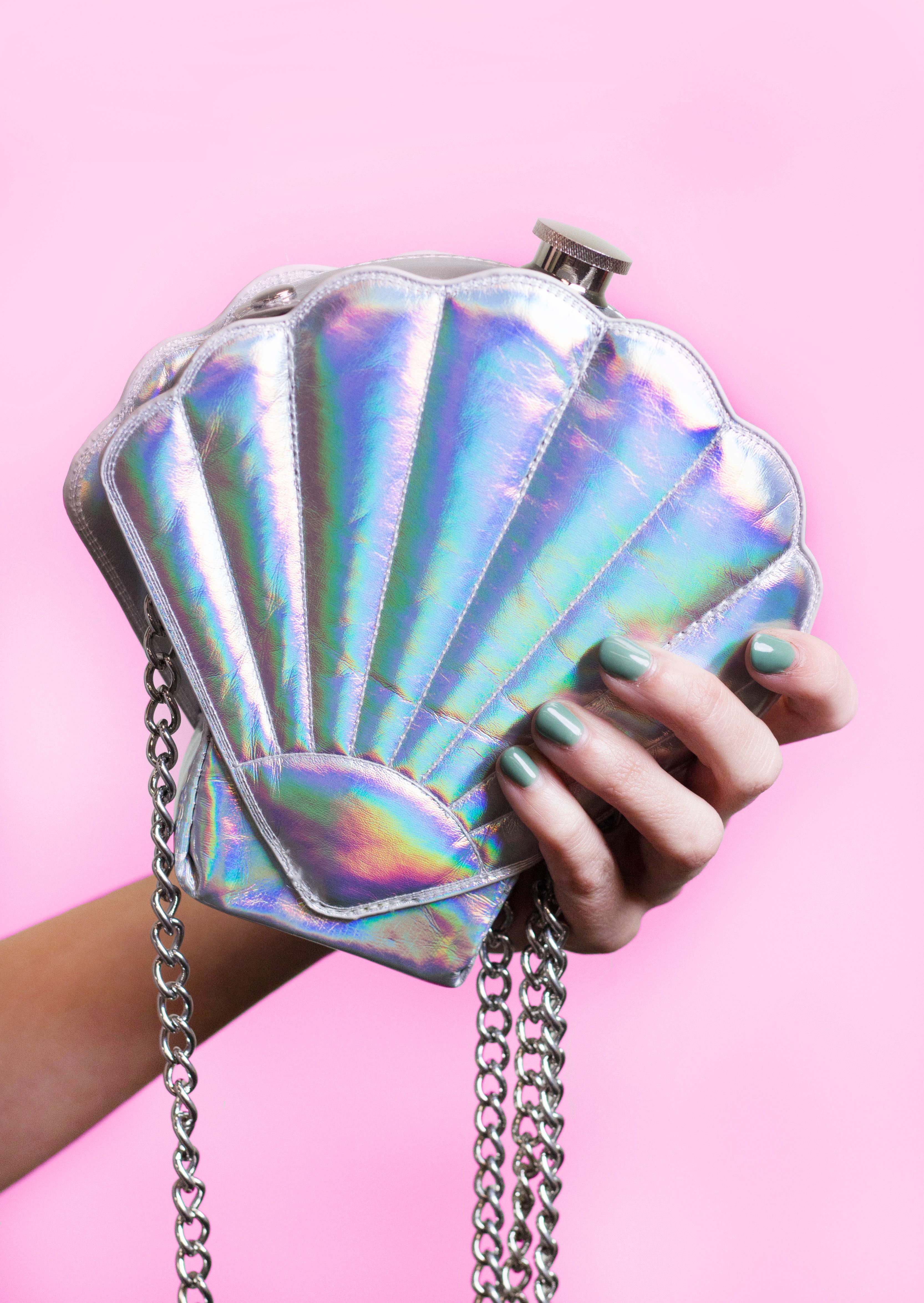 Sea Shell Flask Bag - Flask Mermaid Seashell Purse – Always Fits