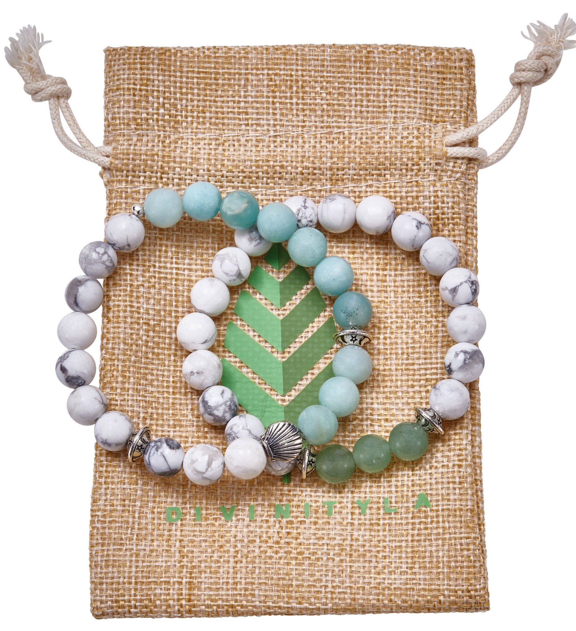 Seashell X Divinity Green White | DivinityLA Bracelets