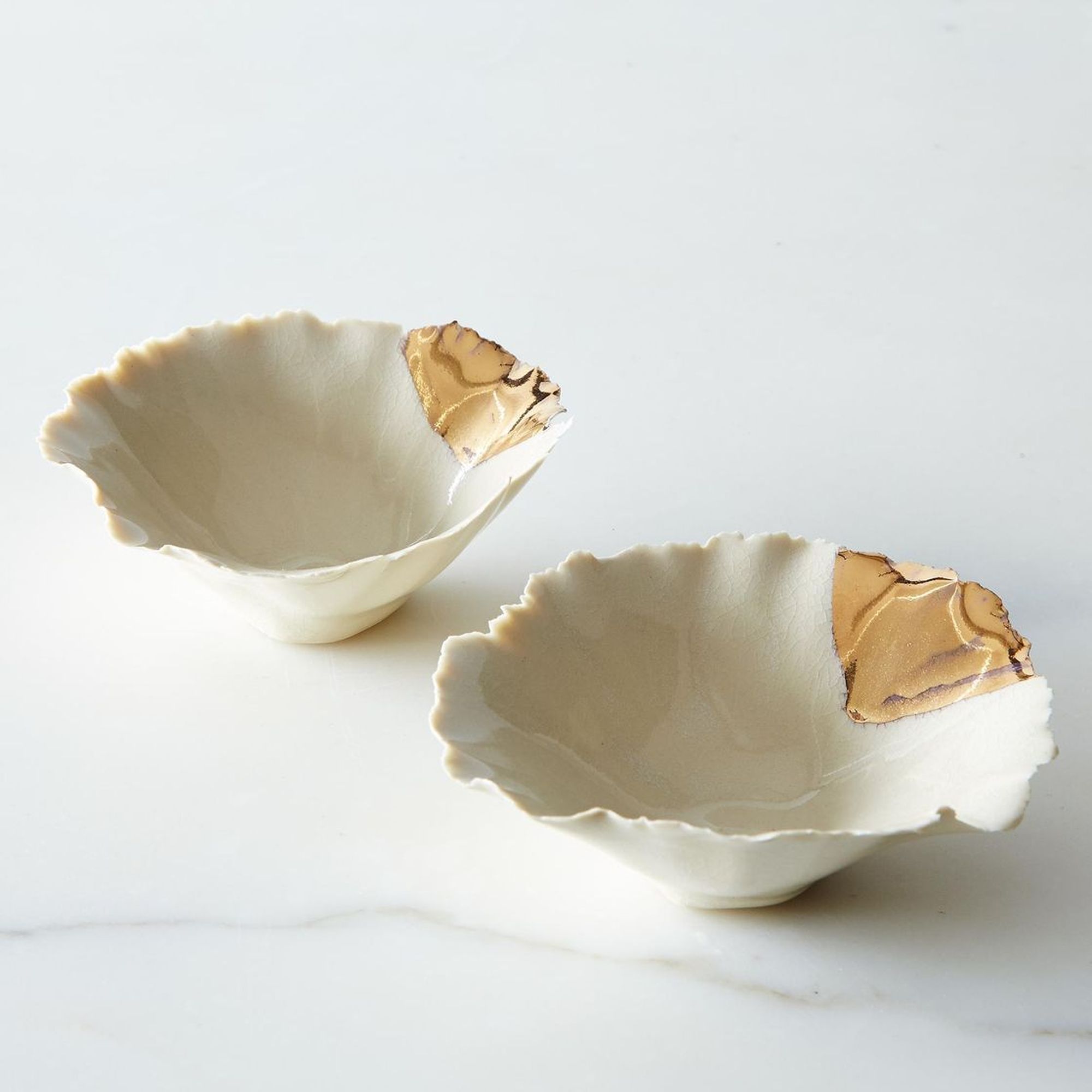 Gold-Dipped Seashell Pinch Bowls (Set of 2) on Food52
